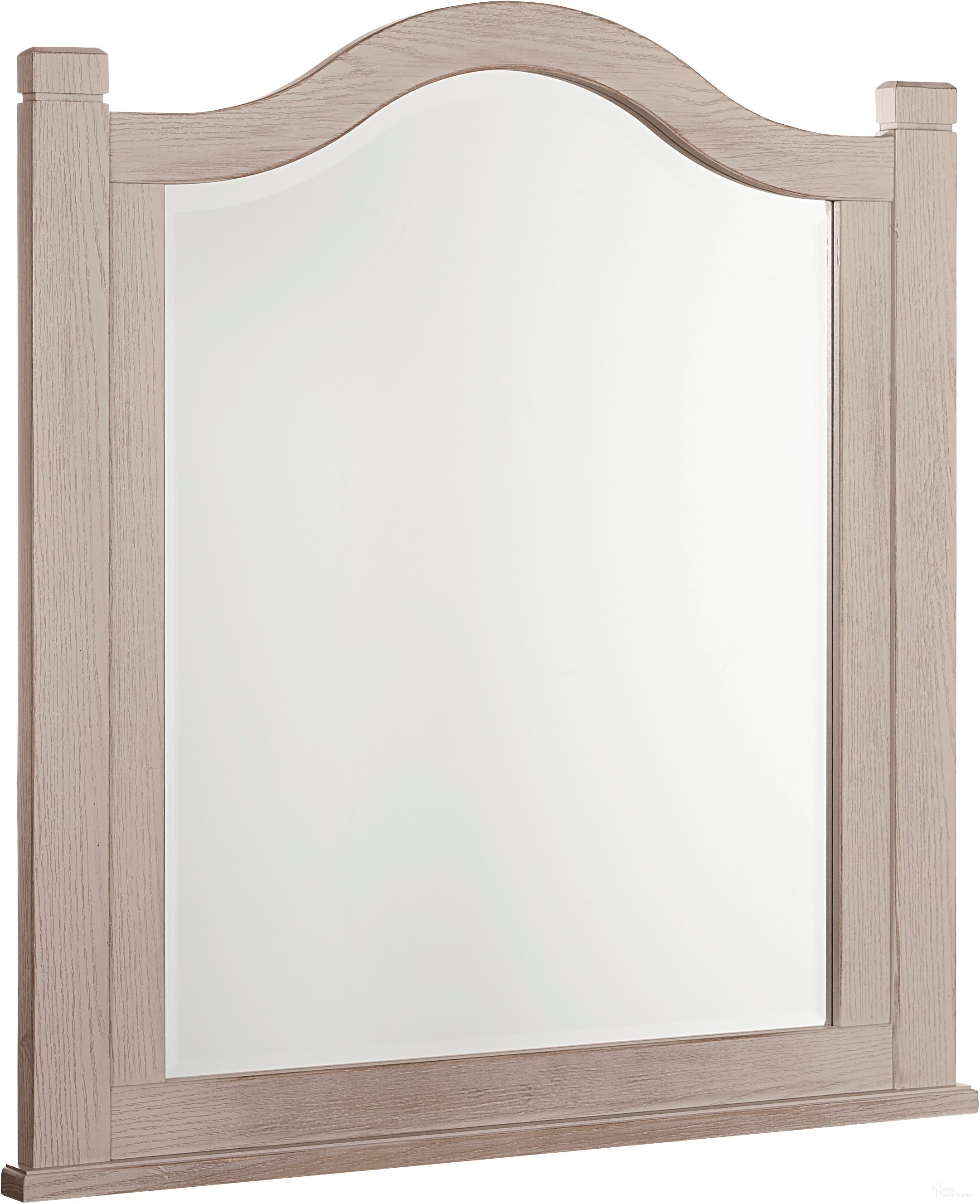 The appearance of Bungalow Dover Grey/Folkstone Arch Mirror designed by Vaughan Bassett in the transitional interior design. This dove gray piece of furniture  was selected by 1StopBedrooms from Bungalow Collection to add a touch of cosiness and style into your home. Sku: 741-446. Material: Solid Hardwood.