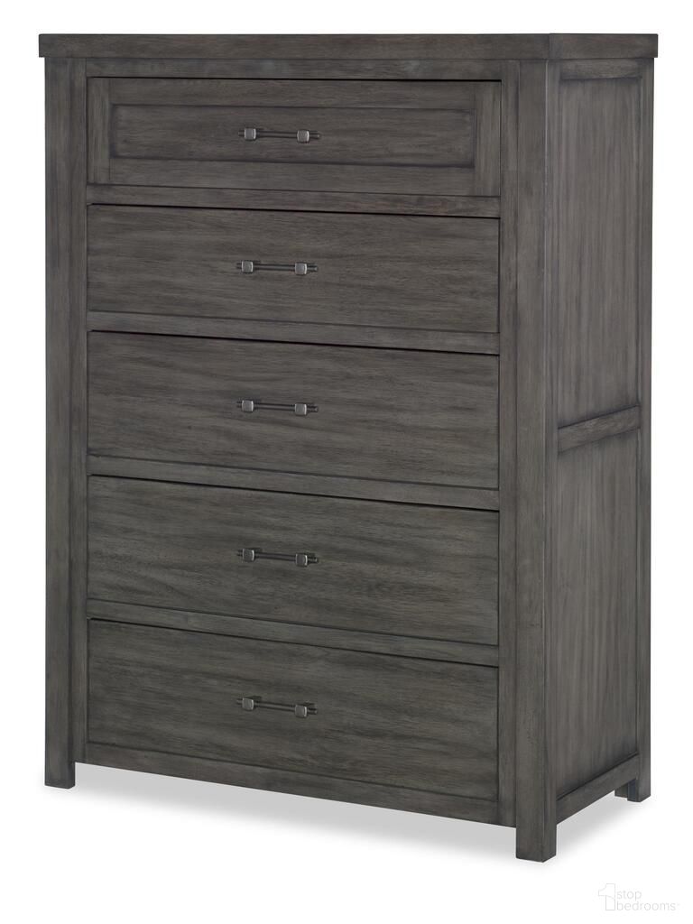The appearance of Bunkhouse 5 Drawer Drawer Chest In Aged Barnwood designed by Legacy Classic in the country / farmhouse interior design. This aged barnwood piece of furniture was selected by 1StopBedrooms from Bunkhouse Collection to add a touch of cosiness and style into your home. Sku: N8830-2200C. Material: Acacia.