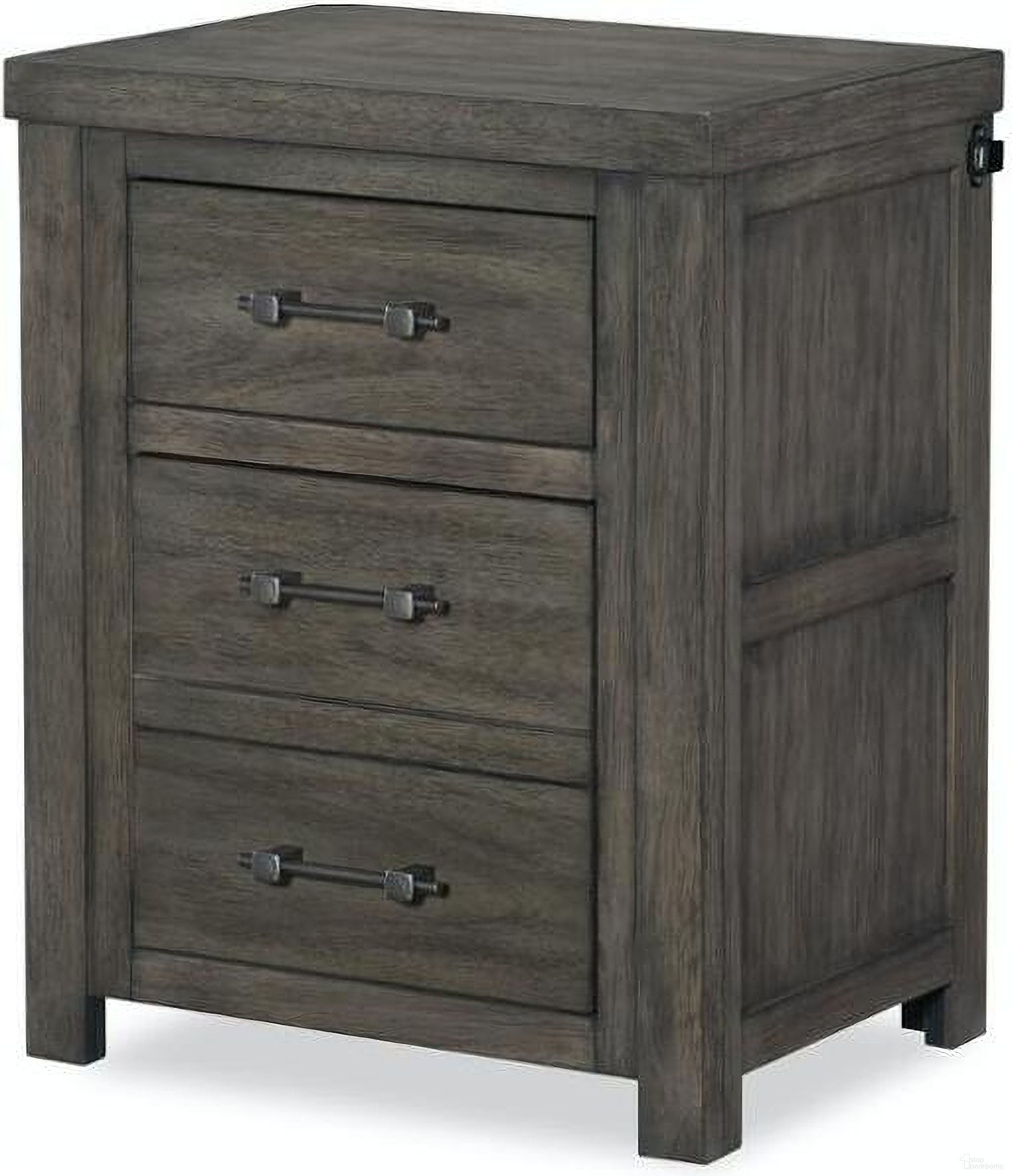 The appearance of Bunkhouse Aged Barnwood 2 Drawer Nightstand designed by Legacy Classic Kids in the transitional interior design. This brown piece of furniture was selected by 1StopBedrooms from Bunkhouse Collection to add a touch of cosiness and style into your home. Sku: N8830-3100.
