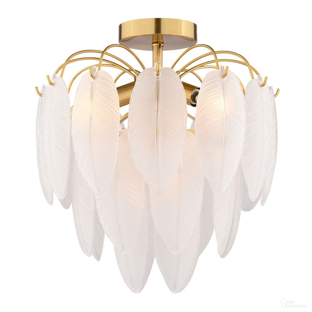 Burbank 13.5 Inch 4 Light Semi-Flush Mount In Muted Gold
