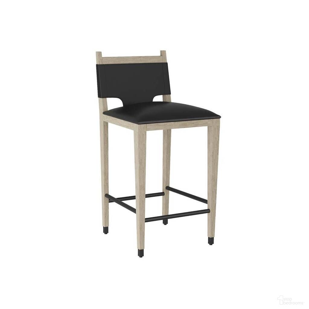 The appearance of Burdock Bar Stool In Black designed by Arteriors in the modern / contemporary interior design. This black piece of furniture was selected by 1StopBedrooms from Burdock Collection to add a touch of cosiness and style into your home. Sku: FSI08. Material: Leather.
