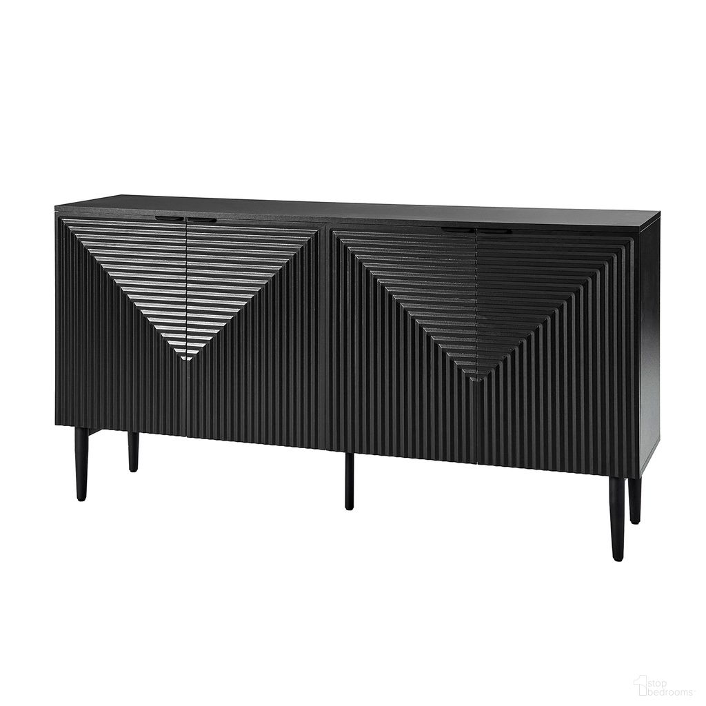 The appearance of Burkart 4 Door Sideboard In Black designed by Karat Home in the modern / contemporary interior design. This black piece of furniture  was selected by 1StopBedrooms from Burkart Collection to add a touch of cosiness and style into your home. Sku: SBSD0922-BLK. Material: Engineered Wood.