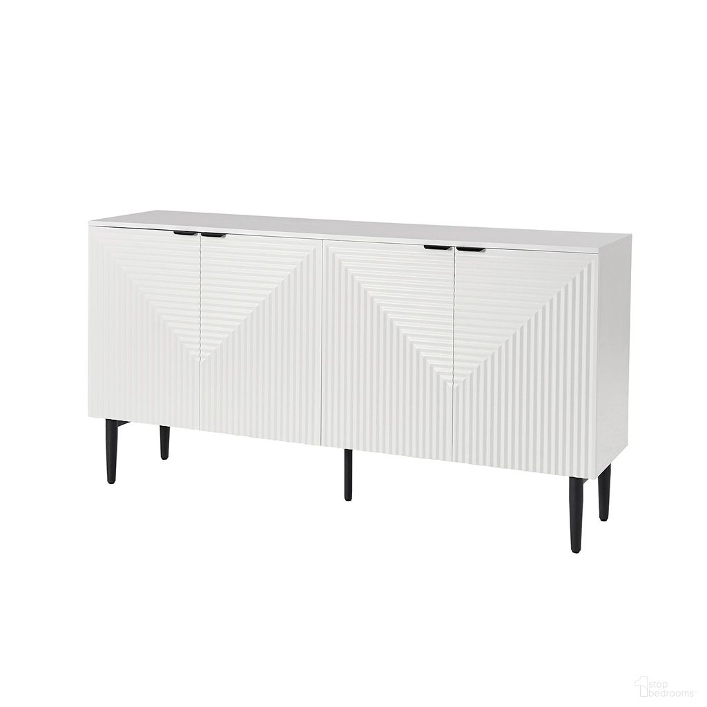The appearance of Burkart 4 Door Sideboard In White designed by Karat Home in the modern / contemporary interior design. This white piece of furniture was selected by 1StopBedrooms from Burkart Collection to add a touch of cosiness and style into your home. Sku: SBSD0922-WTE. Material: Engineered Wood.
