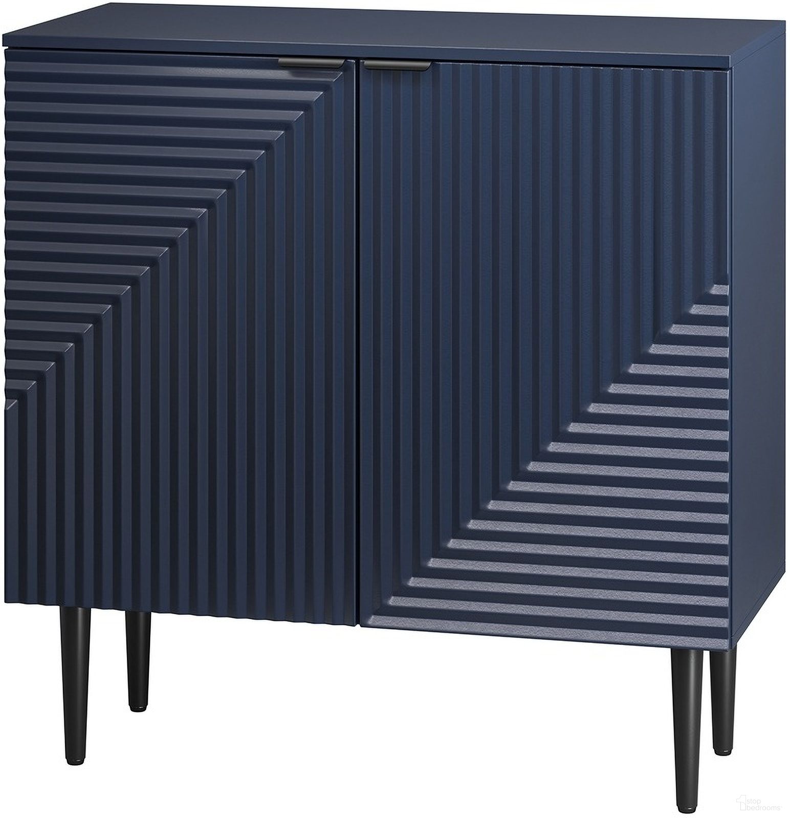 The appearance of Burkart Cabinet In Navy designed by Karat Home in the modern / contemporary interior design. This navy piece of furniture  was selected by 1StopBedrooms from Burkart Collection to add a touch of cosiness and style into your home. Sku: SCBSD0590-NAVY. Material: Engineered Wood.