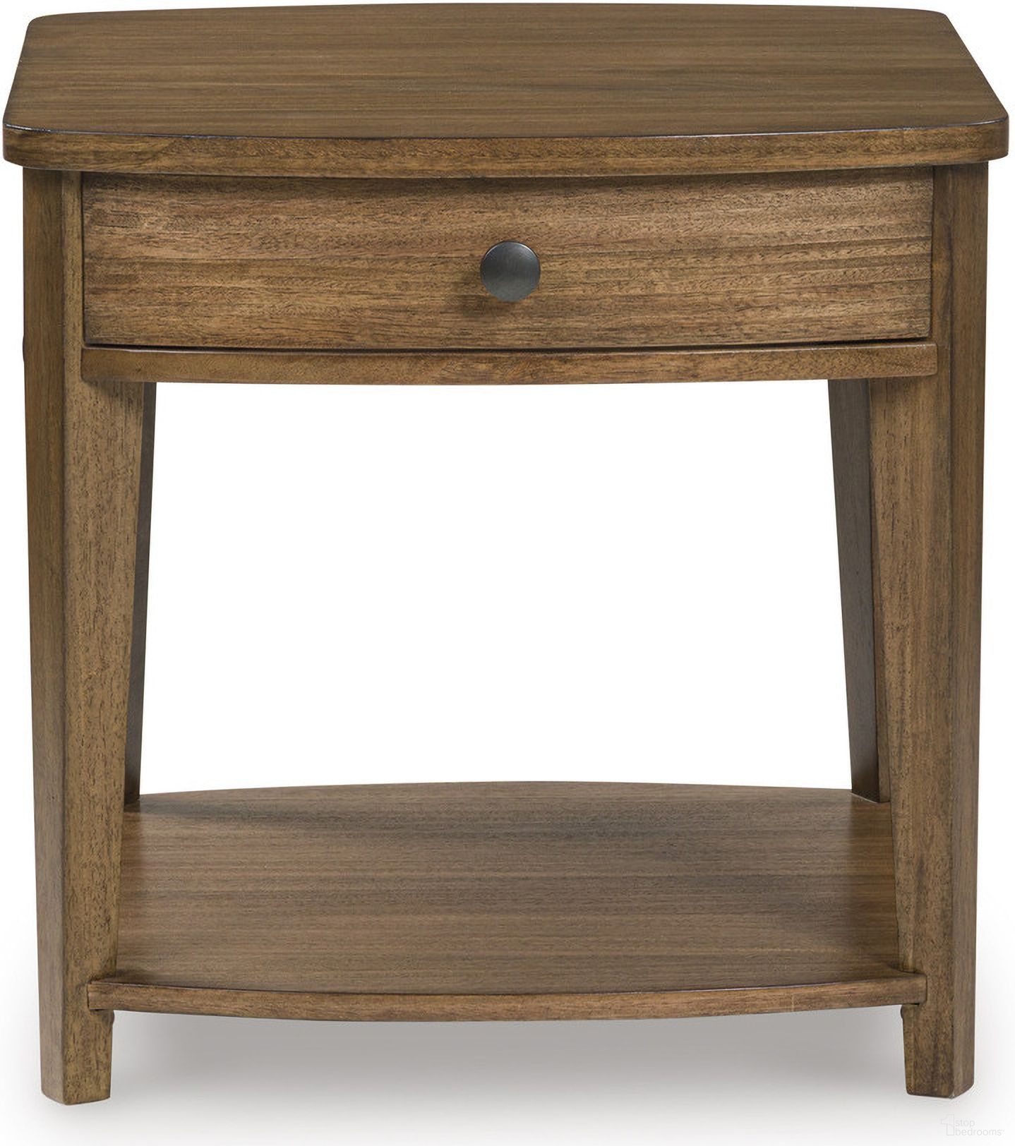 The appearance of Burkbyer End Table In Brown designed by Signature Design by Ashley in the traditional interior design. This brown piece of furniture  was selected by 1StopBedrooms from Burkbyer Collection to add a touch of cosiness and style into your home. Sku: T513-3. Material: Wood.
