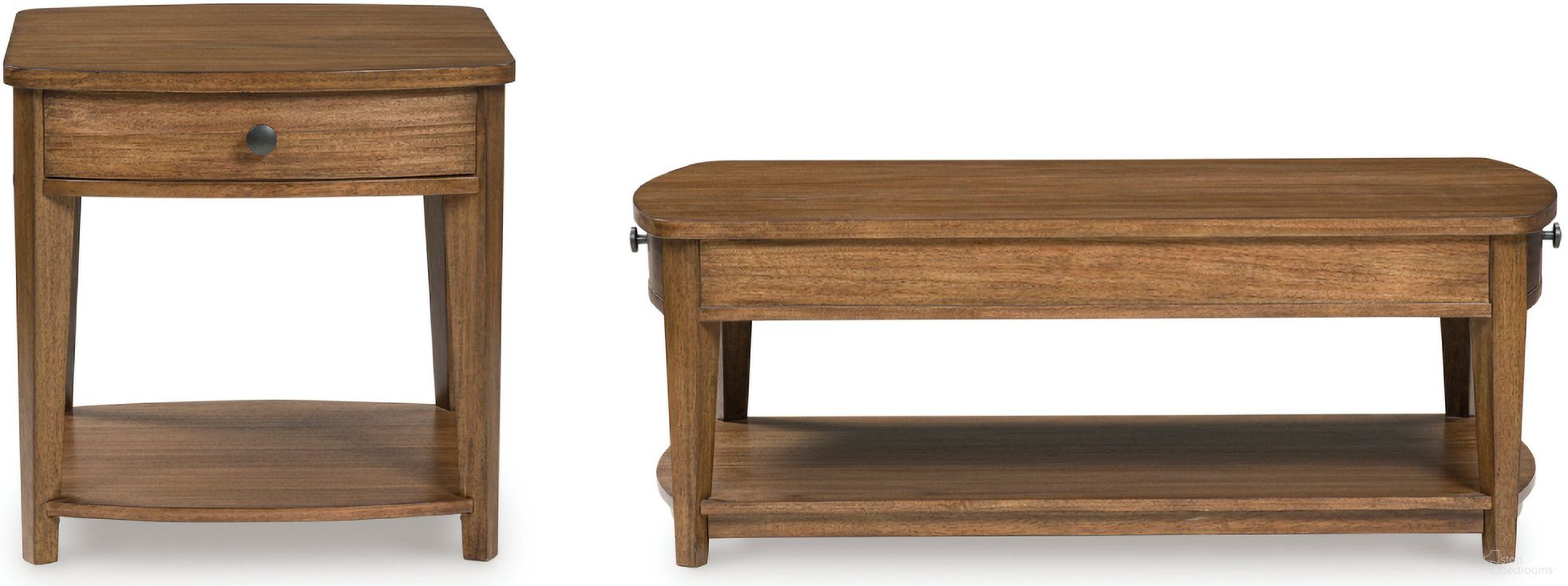 The appearance of Burkbyer Occasional Table Set In Brown designed by Signature Design by Ashley in the traditional interior design. This brown piece of furniture  was selected by 1StopBedrooms from Burkbyer Collection to add a touch of cosiness and style into your home. Sku: T513-1;T513-3. Material: Wood.