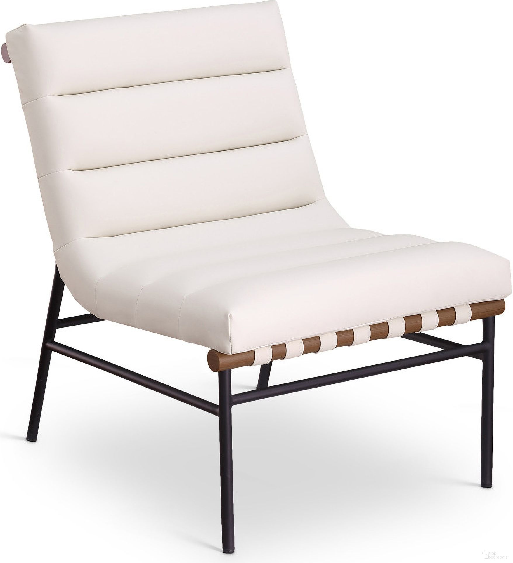 The appearance of Burke Vegan Leather Accent Chair In Cream designed by Meridian in the modern / contemporary interior design. This cream piece of furniture was selected by 1StopBedrooms from Burke Collection to add a touch of cosiness and style into your home. Sku: 416Cream. Material: Vegan Leather.