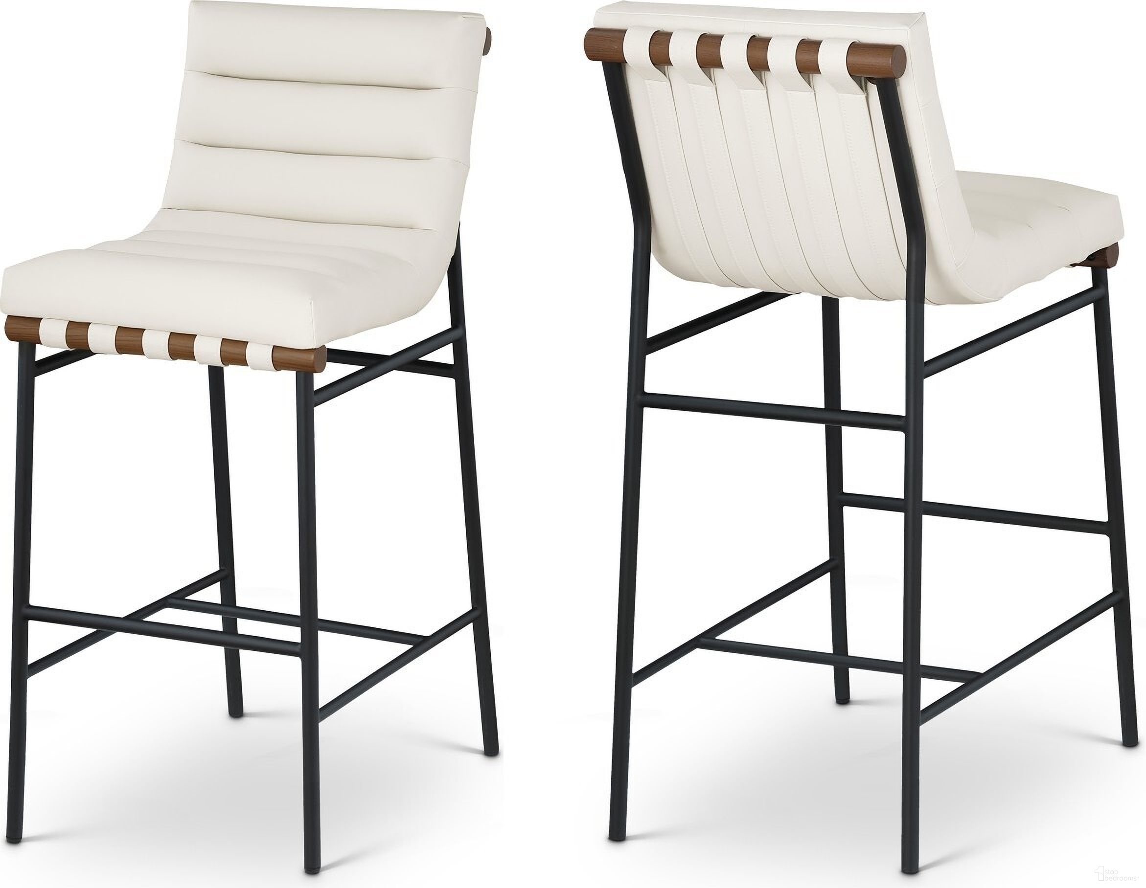 The appearance of Burke Vegan Leather Barstool In Cream designed by Meridian in the modern / contemporary interior design. This cream piece of furniture was selected by 1StopBedrooms from Burke Collection to add a touch of cosiness and style into your home. Sku: 800Cream-C. Material: Wood.
