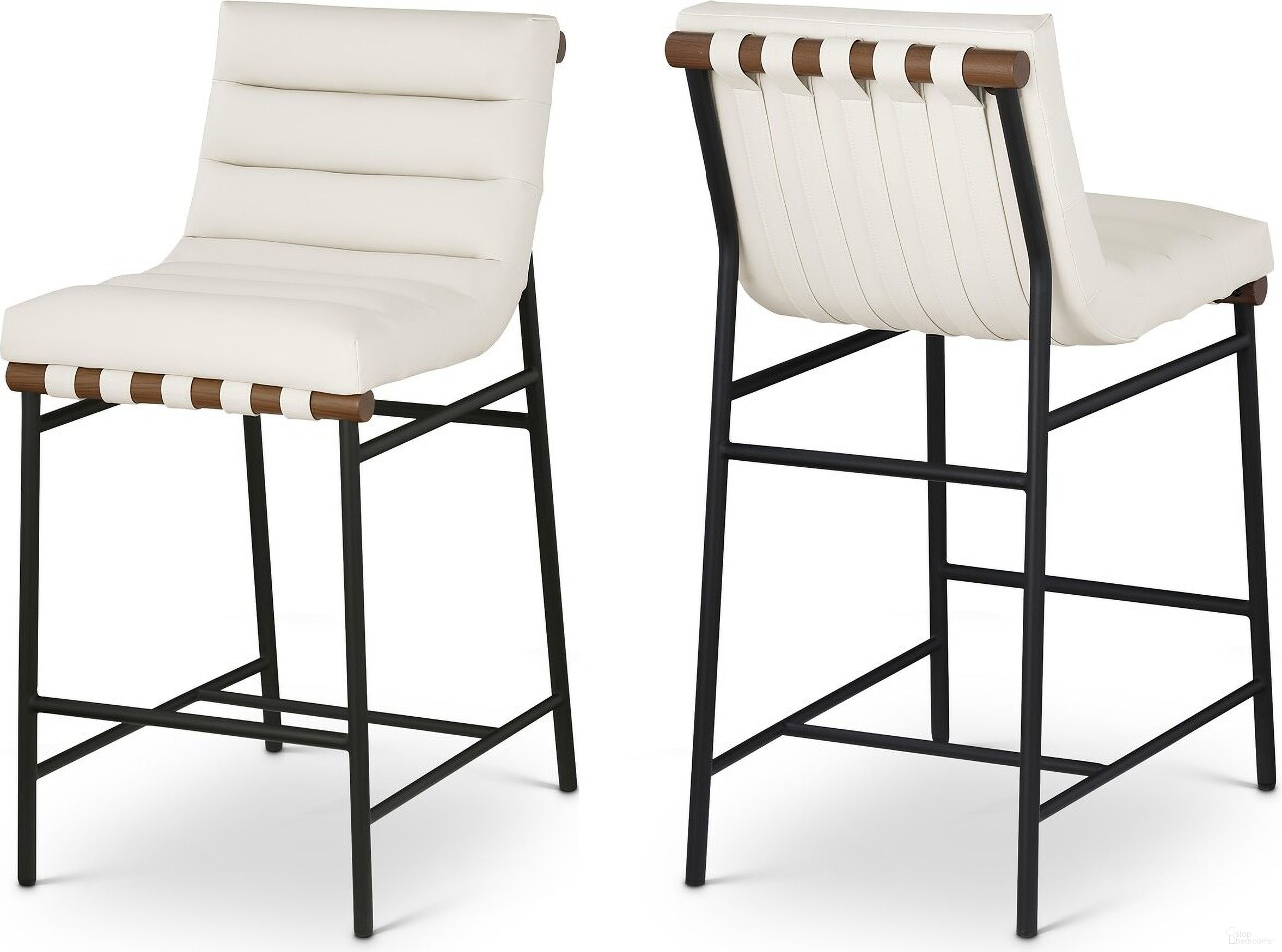 The appearance of Burke Vegan Leather Counter Stool In Cream designed by Meridian in the modern / contemporary interior design. This cream piece of furniture was selected by 1StopBedrooms from Burke Collection to add a touch of cosiness and style into your home. Sku: 813Cream-C. Material: Wood.