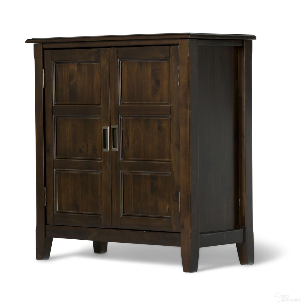 Burlington Solid Wood Low Storage Cabinet In Mahogany Brown