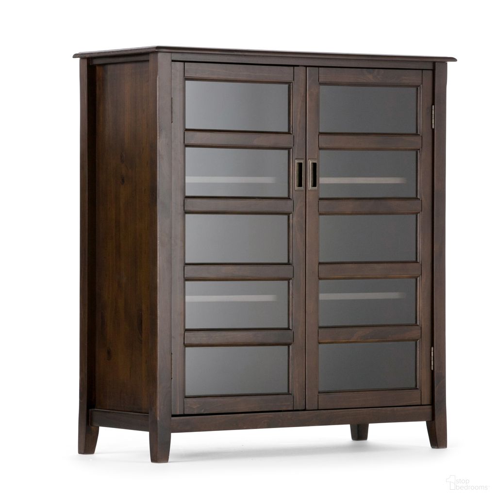 Burlington Solid Wood Medium Storage Cabinet In Mahogany Brown
