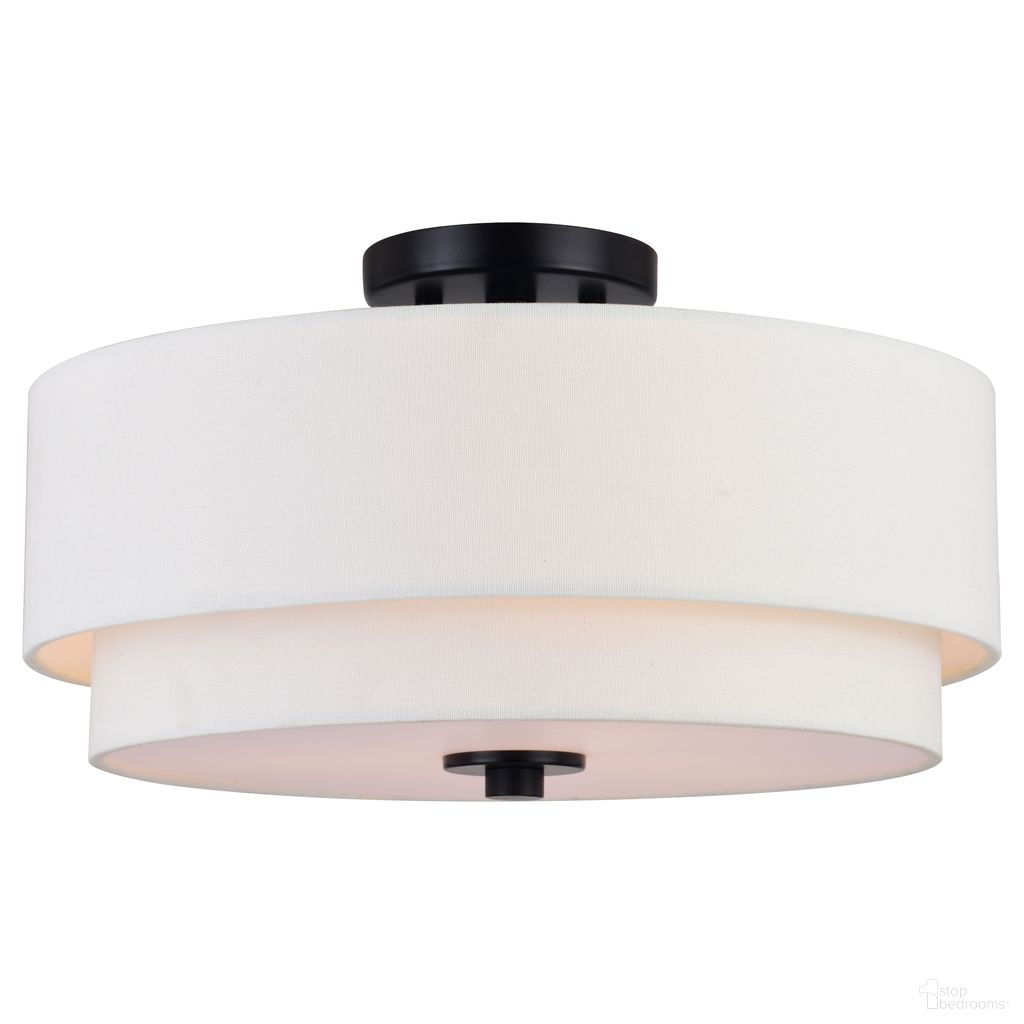 The appearance of Burnaby 16 Inch Semi-Flush Mount In Black designed by Vaxcel in the transitional interior design. This black piece of furniture  was selected by 1StopBedrooms from Burnaby Collection to add a touch of cosiness and style into your home. Sku: C0281. Material: Steel.