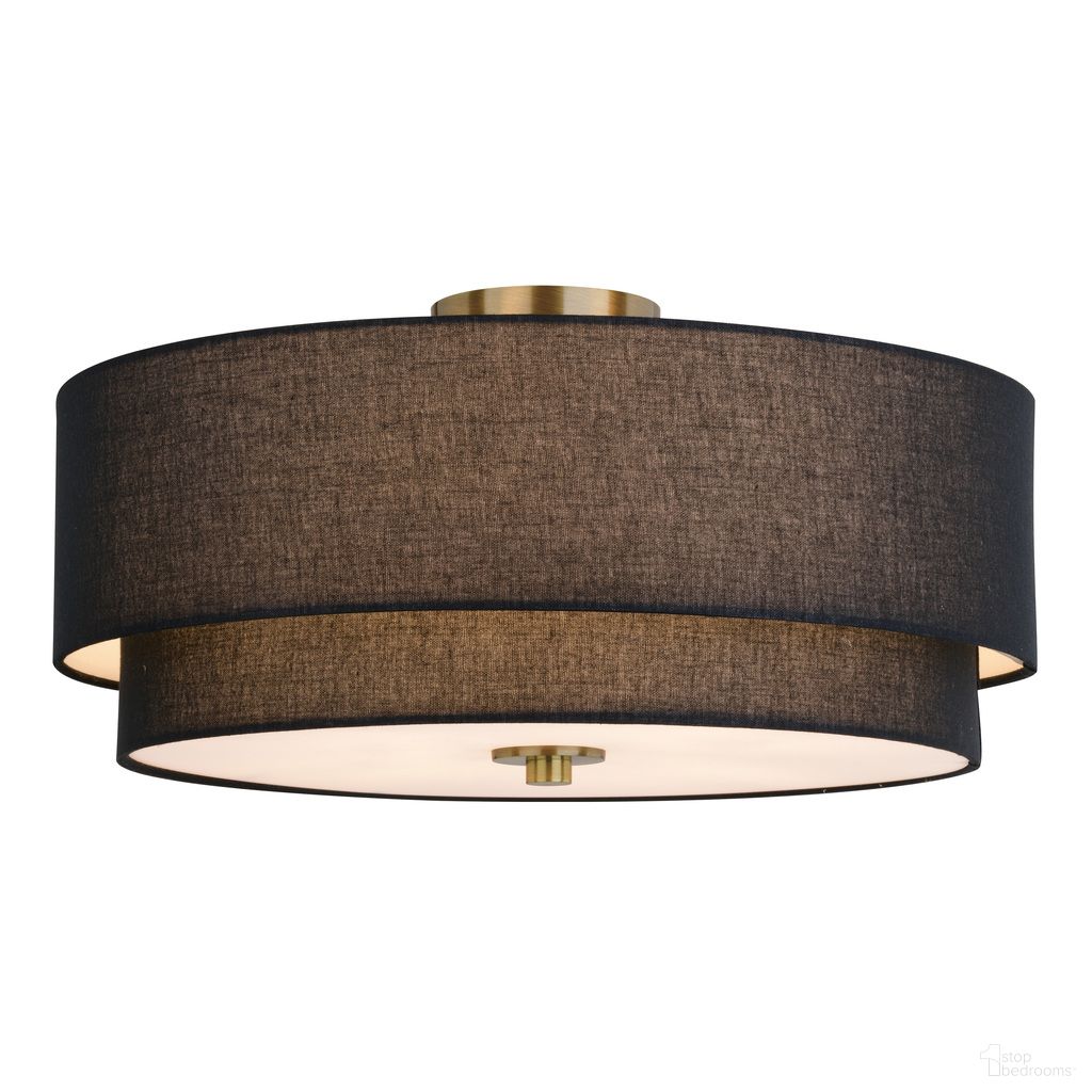 The appearance of Burnaby 20.5 Inch 4 Light Semi-Flush In Matte Brass designed by Vaxcel in the transitional interior design. This matte brass piece of furniture  was selected by 1StopBedrooms from Burnaby Collection to add a touch of cosiness and style into your home. Sku: C0308. Material: Steel.