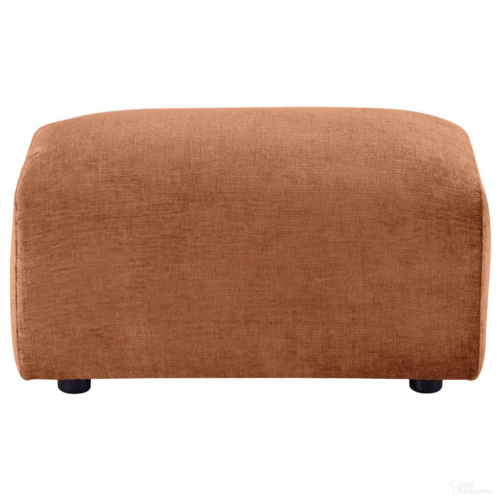 The appearance of Burnett Chenille Upholstered Ottoman In Burnt Orange designed by Coaster in the modern / contemporary interior design. This burnt orange piece of furniture  was selected by 1StopBedrooms from Burnett Collection to add a touch of cosiness and style into your home. Sku: 504954. Material: Chenille.