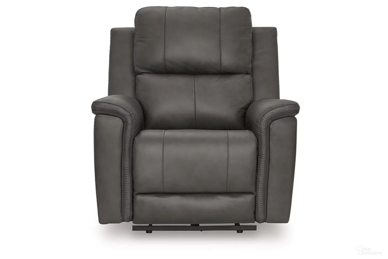The appearance of Burnley Power Recliner In Anchor designed by Signature Design by Ashley in the modern / contemporary interior design. This anchor piece of furniture  was selected by 1StopBedrooms from Burnley Collection to add a touch of cosiness and style into your home. Sku: NCU1200013. Material: Faux Leather.
