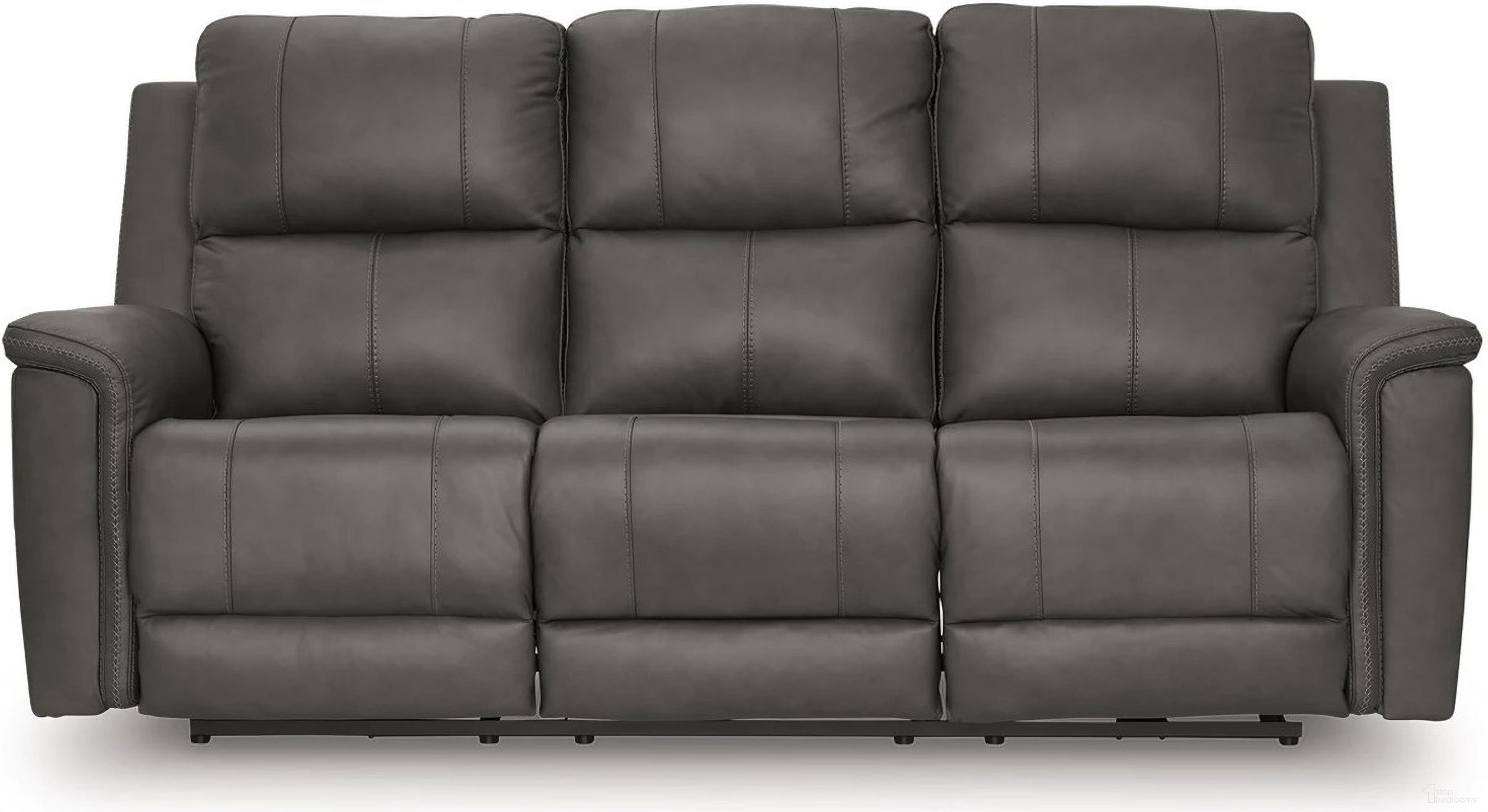 The appearance of Burnley Power Reclining Sofa In Anchor designed by Signature Design by Ashley in the modern / contemporary interior design. This anchor piece of furniture was selected by 1StopBedrooms from Burnley Collection to add a touch of cosiness and style into your home. Sku: NCU1200015. Material: Faux Leather.