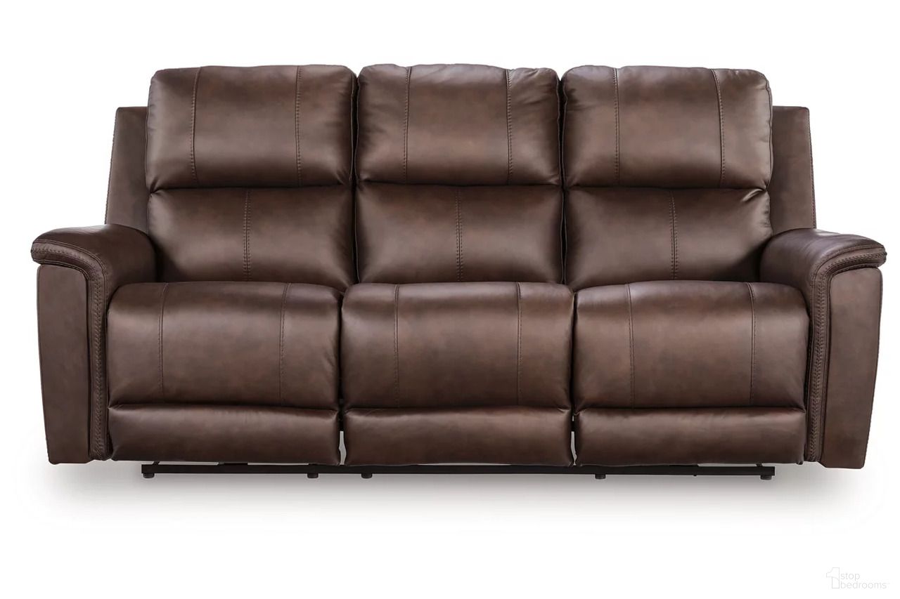 The appearance of Burnley Power Reclining Sofa In Espresso designed by Signature Design by Ashley in the modern / contemporary interior design. This espresso piece of furniture was selected by 1StopBedrooms from Burnley Collection to add a touch of cosiness and style into your home. Sku: NCU1200115. Material: Faux Leather.
