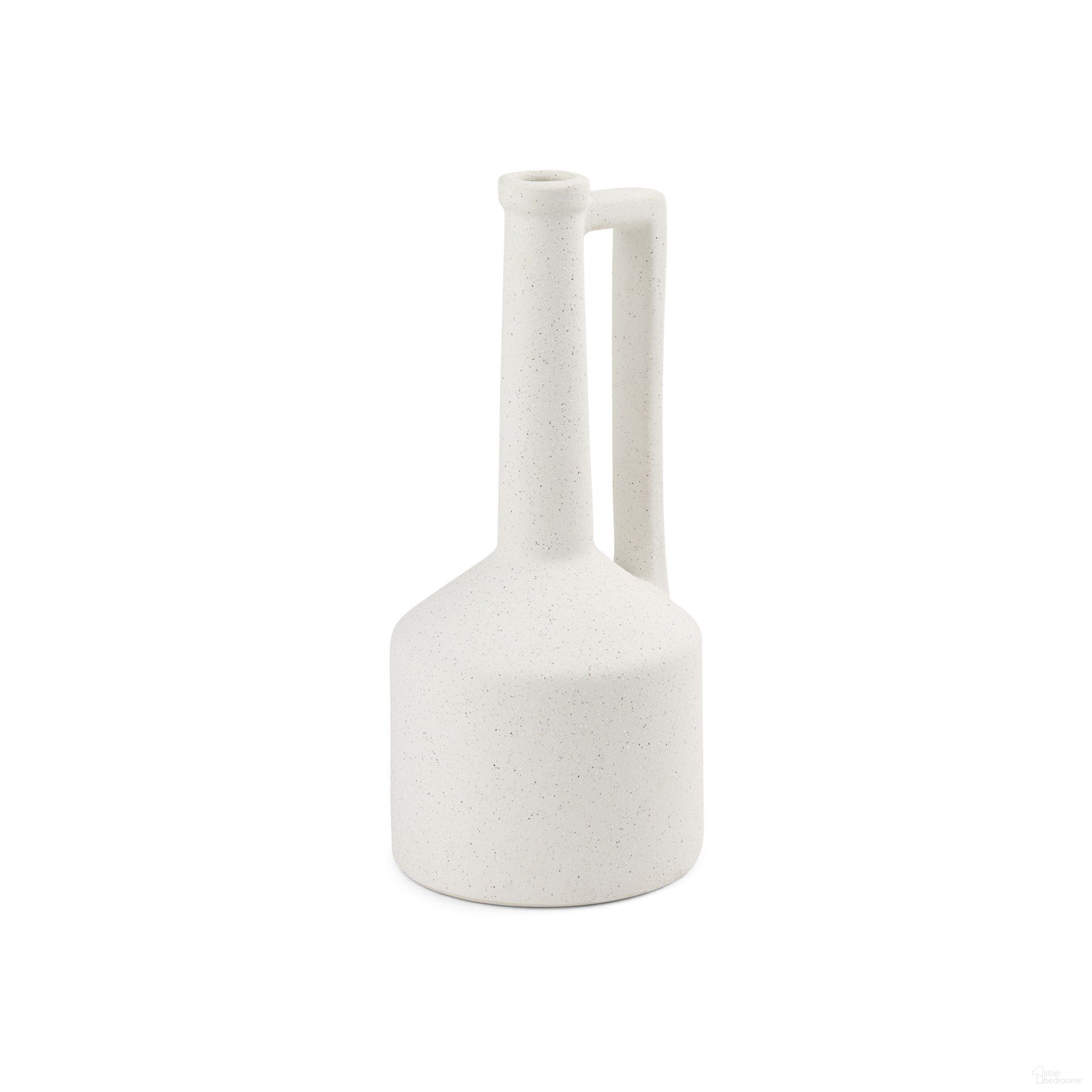 Burton 14.2 Inch Ceramic Medium Jug Vase In White