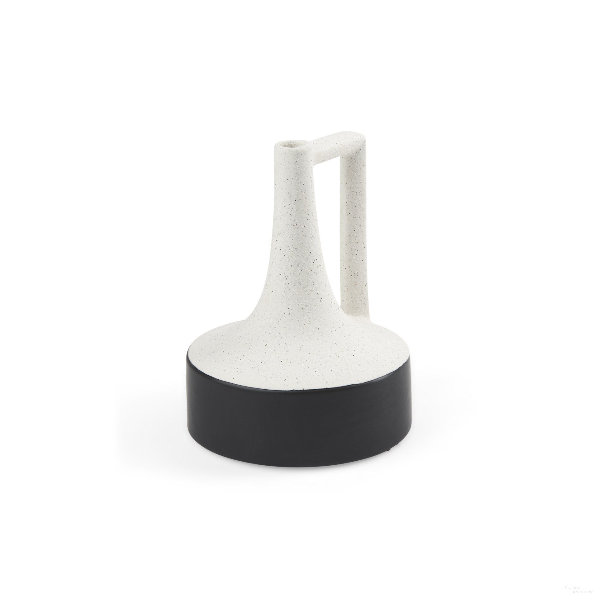 Burton 8.3 Inch Ceramic Small Jug Vase In White and Black