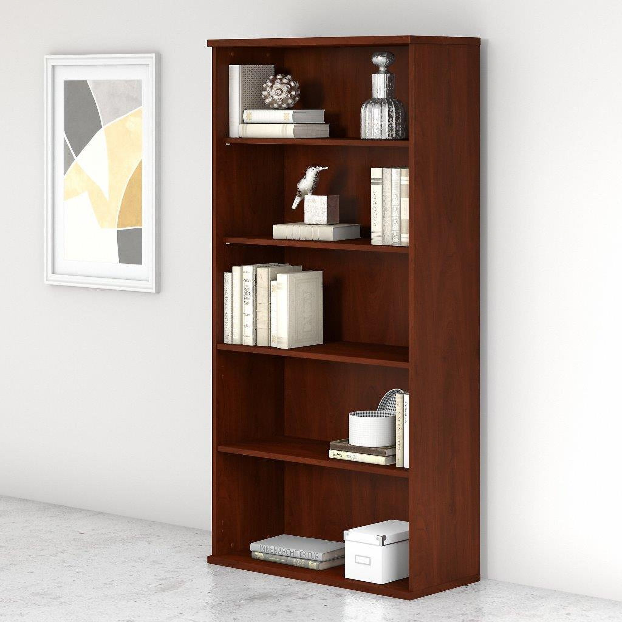 Bush Business Furniture Series A Corner Desk And Hutch In Natural