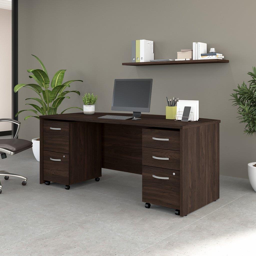 Bush Business Furniture Series A Computer Desk, Small Office Table for Home  or Professional Workspace, 48W, Black and Brown