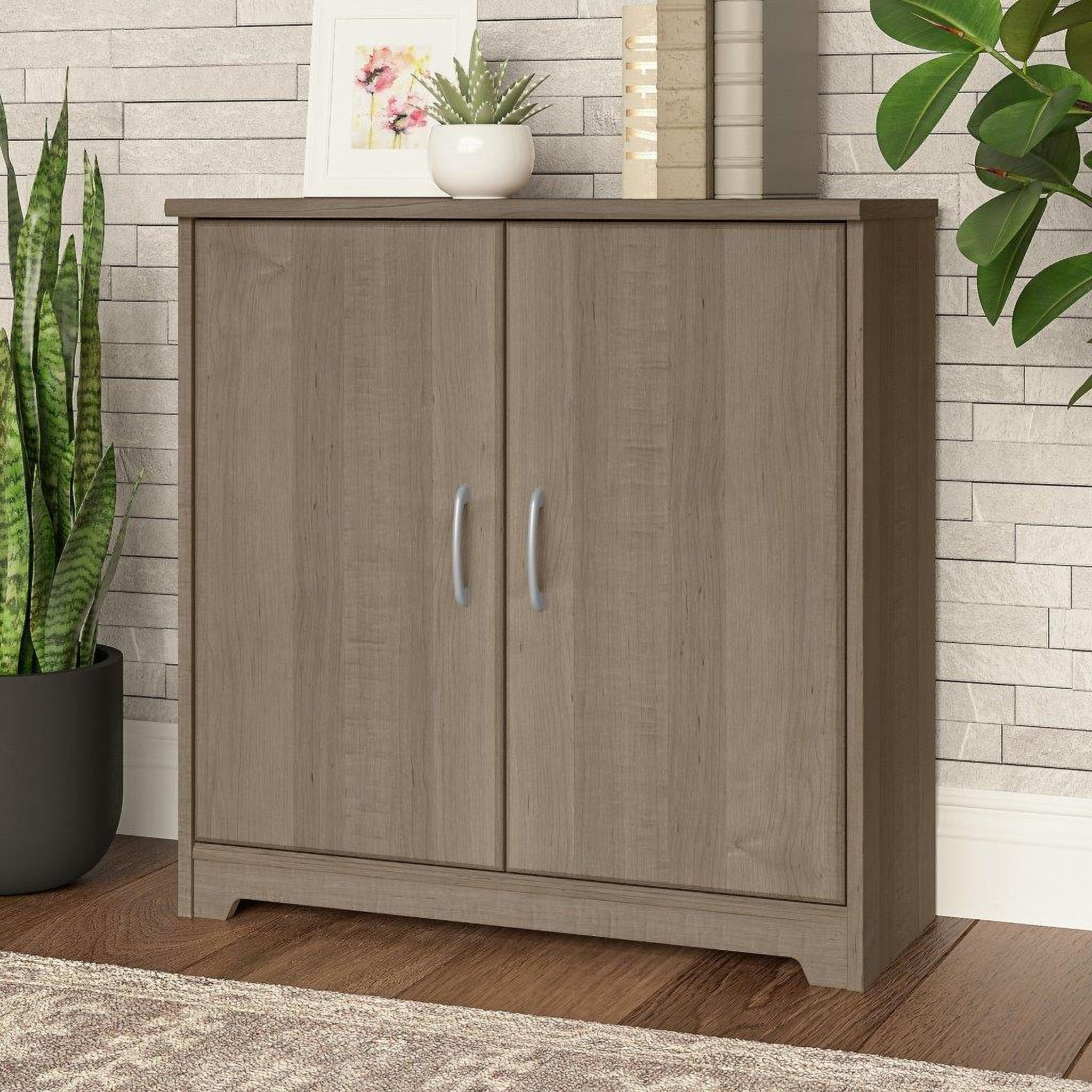 Bush Furniture Cabot Small Storage with Doors in Ash Gray
