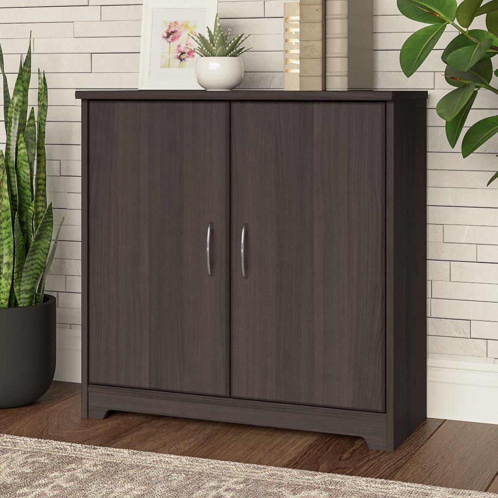 Bush Furniture Cabot Small Storage Cabinet with Doors - Heather Gray