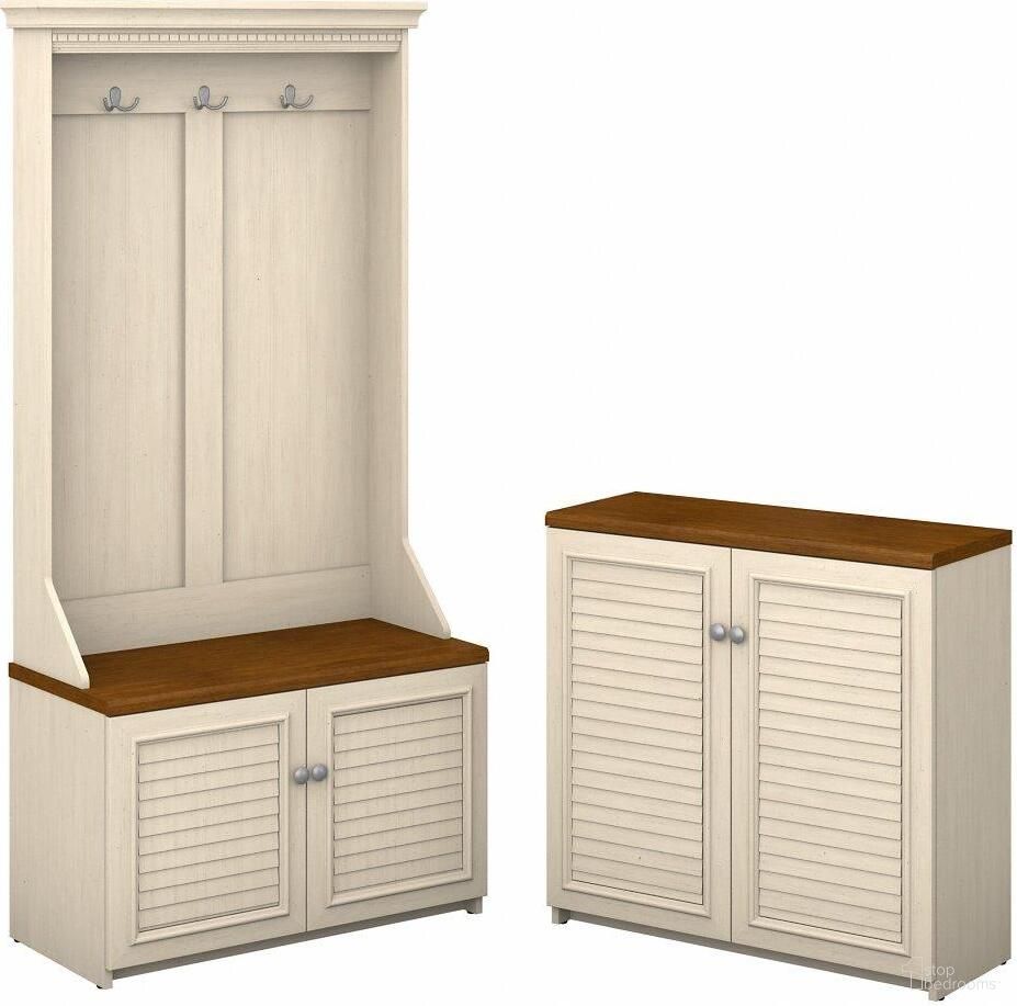 Bush Furniture Fairview Hall Tree With Storage Bench And 2 Door