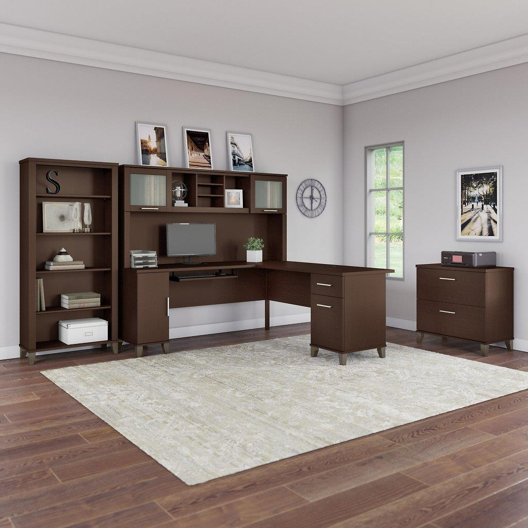 Desk somerset bush 60w mocha staples expert visualhunt