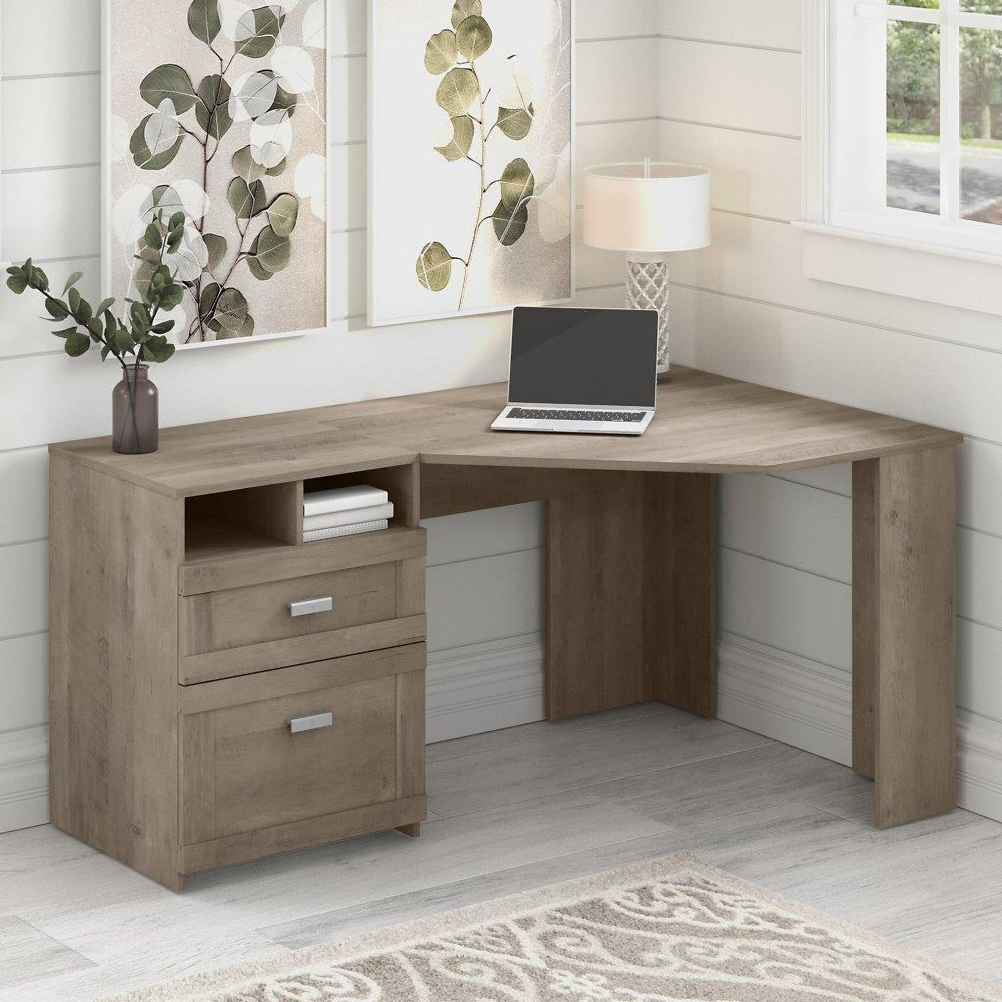 Bush Furniture Wheaton 60W Reversible Corner Desk with Storage in