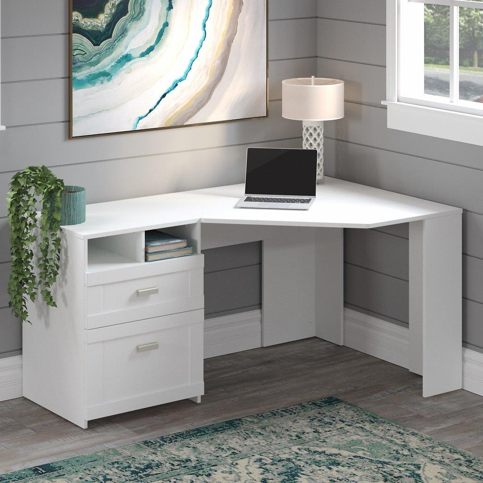 Corner Computer Desk. Writing Table with Steel Frame for Small