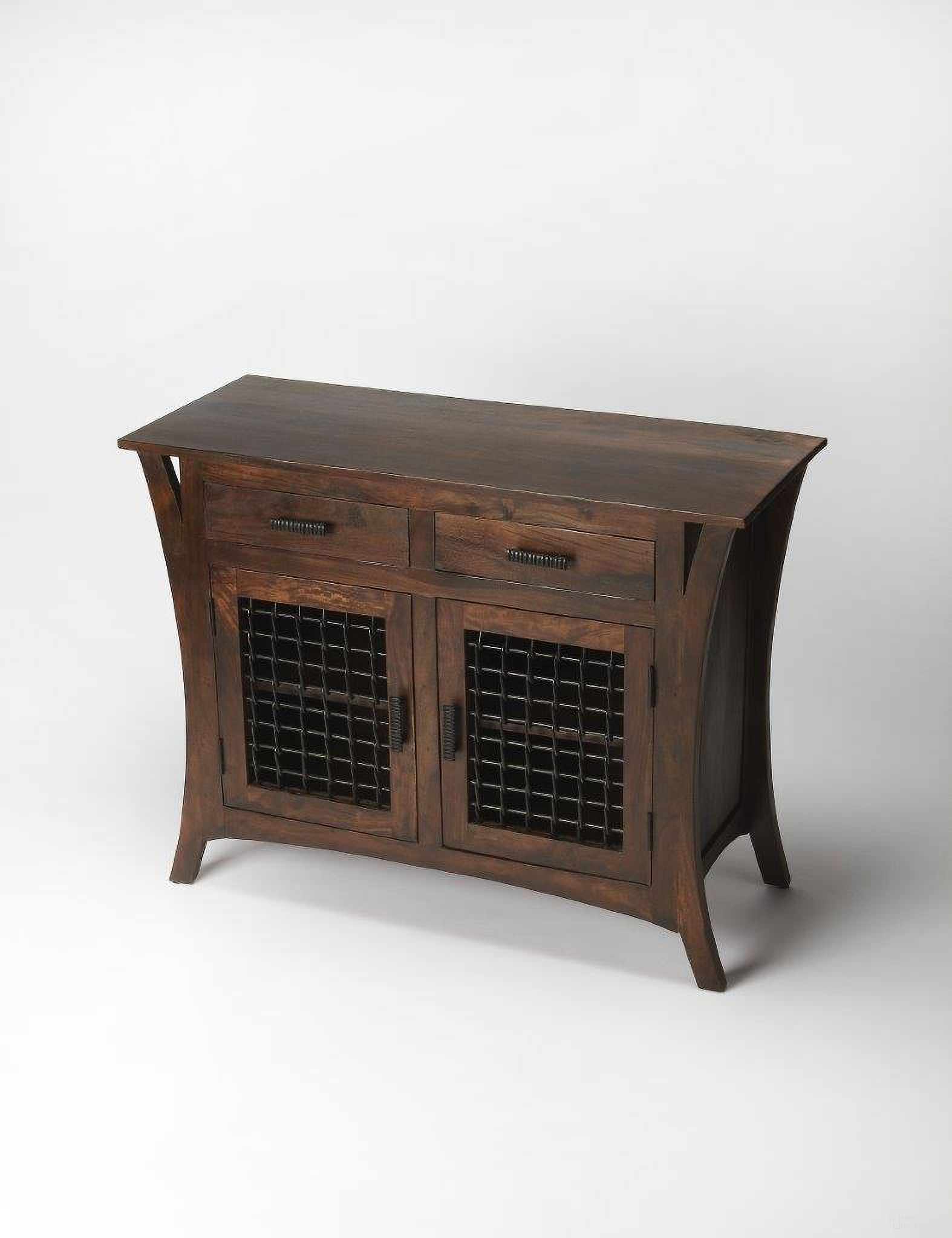 The appearance of Butler Ako Modern Console Chest designed by Butler Specialty Company in the transitional interior design. This dark brown piece of furniture  was selected by 1StopBedrooms from Modern Expressions Collection to add a touch of cosiness and style into your home. Sku: 5180260. Material: Wood.