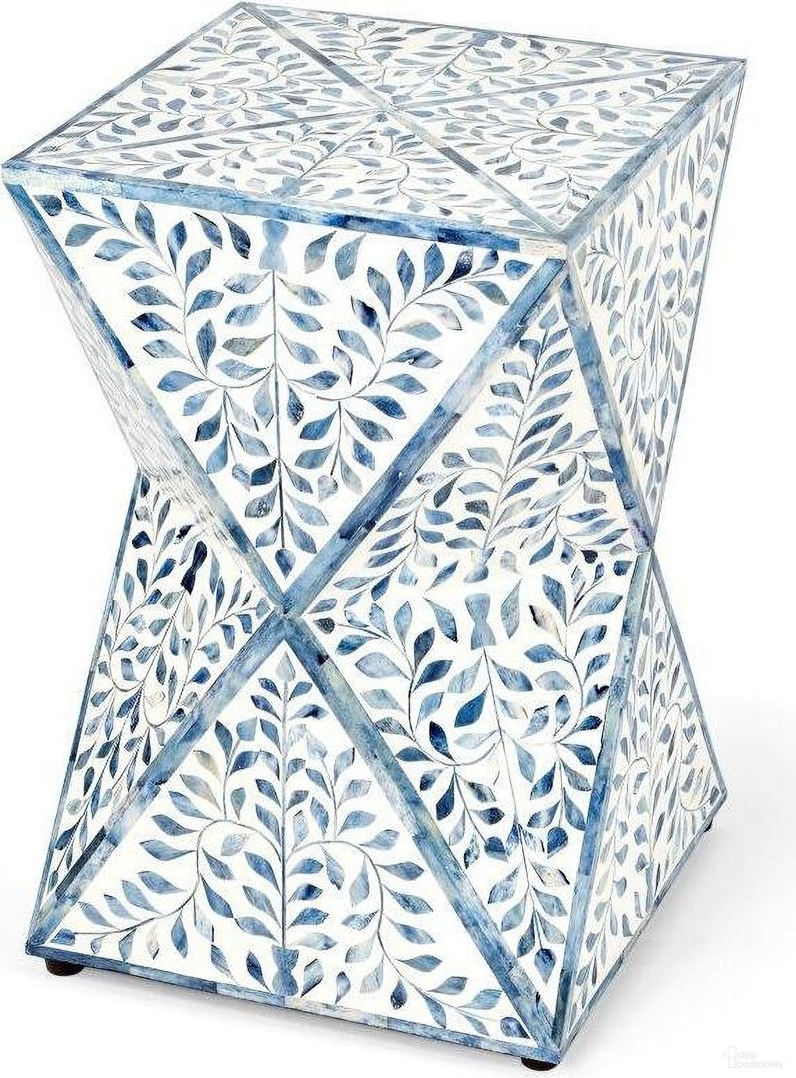Butler Anais White And Blue Bone Inlay End Table