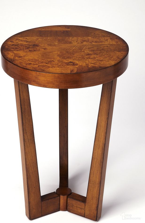 The appearance of Aphra Side Table In Medium Brown designed by Butler Specialty Company in the modern / contemporary interior design. This medium brown piece of furniture  was selected by 1StopBedrooms from Masterpiece Collection to add a touch of cosiness and style into your home. Sku: 6021101. Material: Rubberwood.