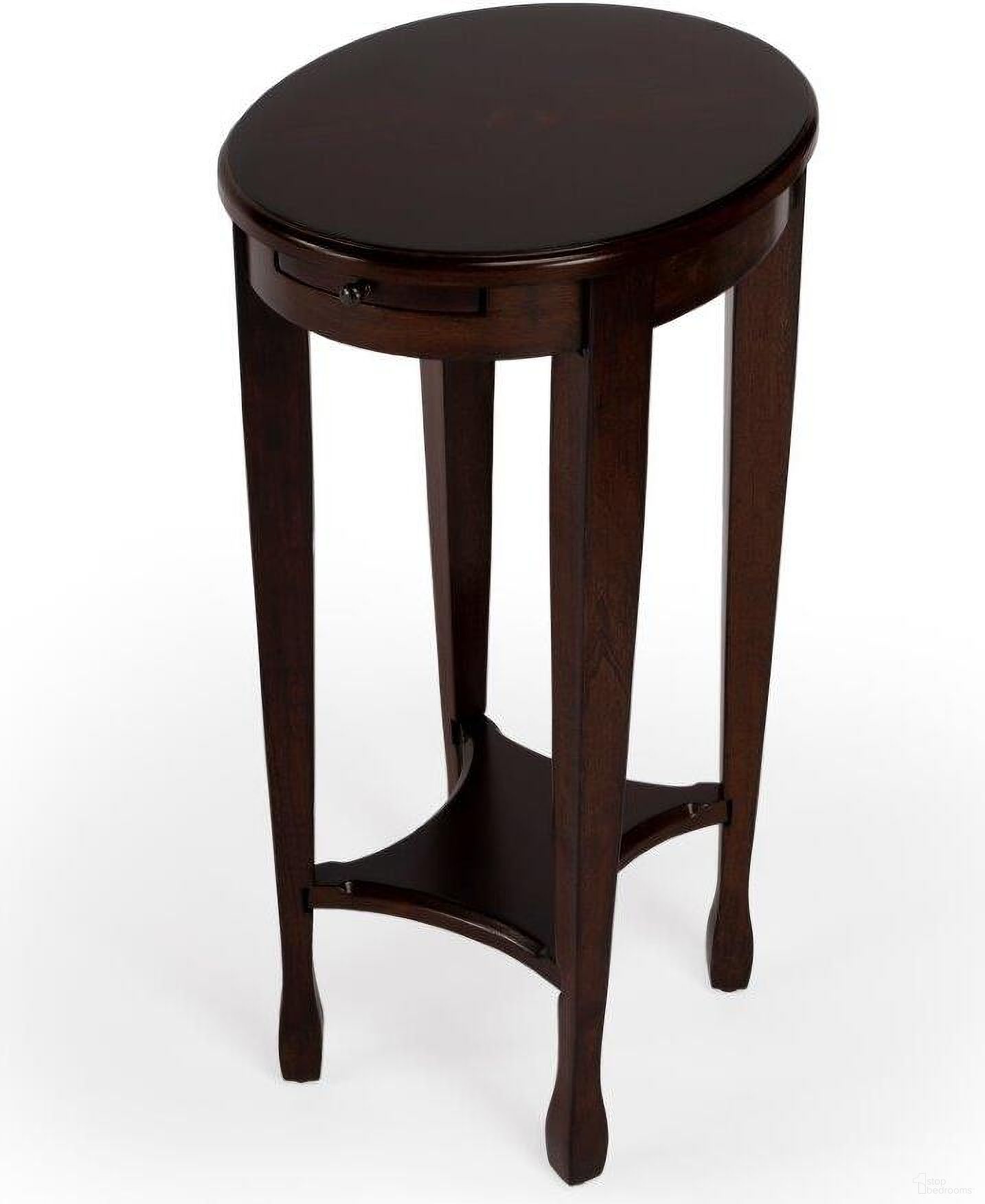 The appearance of Butler Arielle Chestnut Burl Accent Table designed by Butler Specialty Company in the traditional interior design. This chestnut piece of furniture was selected by 1StopBedrooms from Masterpiece Collection to add a touch of cosiness and style into your home. Sku: 1483108. Material: MDF.