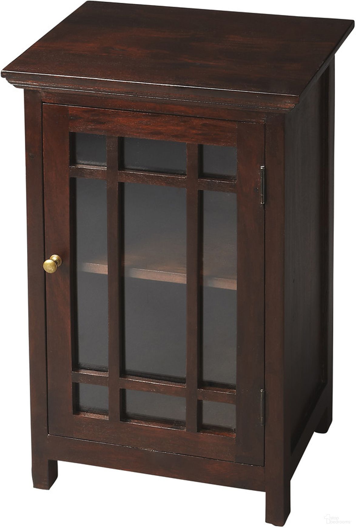 The appearance of Butler Baxter Transitional Chairside Table designed by Butler Specialty Company in the transitional interior design. This dark brown piece of furniture  was selected by 1StopBedrooms from Artifacts Collection to add a touch of cosiness and style into your home. Sku: 2771290. Material: Wood.