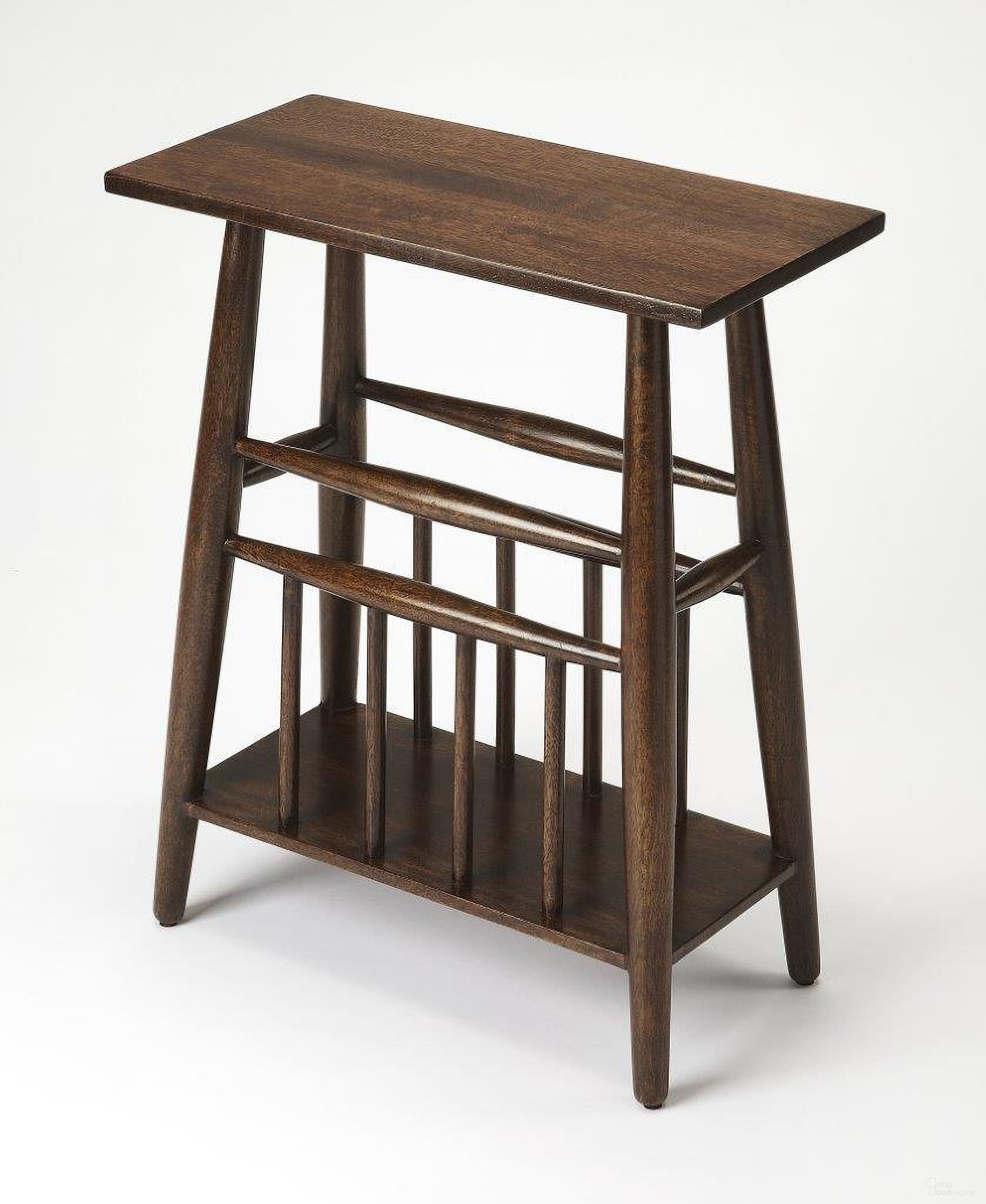 The appearance of Butler Bowen Solid Wood Magazine Table designed by Butler Specialty Company in the modern / contemporary interior design. This dark brown piece of furniture  was selected by 1StopBedrooms from Loft Collection to add a touch of cosiness and style into your home. Sku: 4426140. Material: Wood.