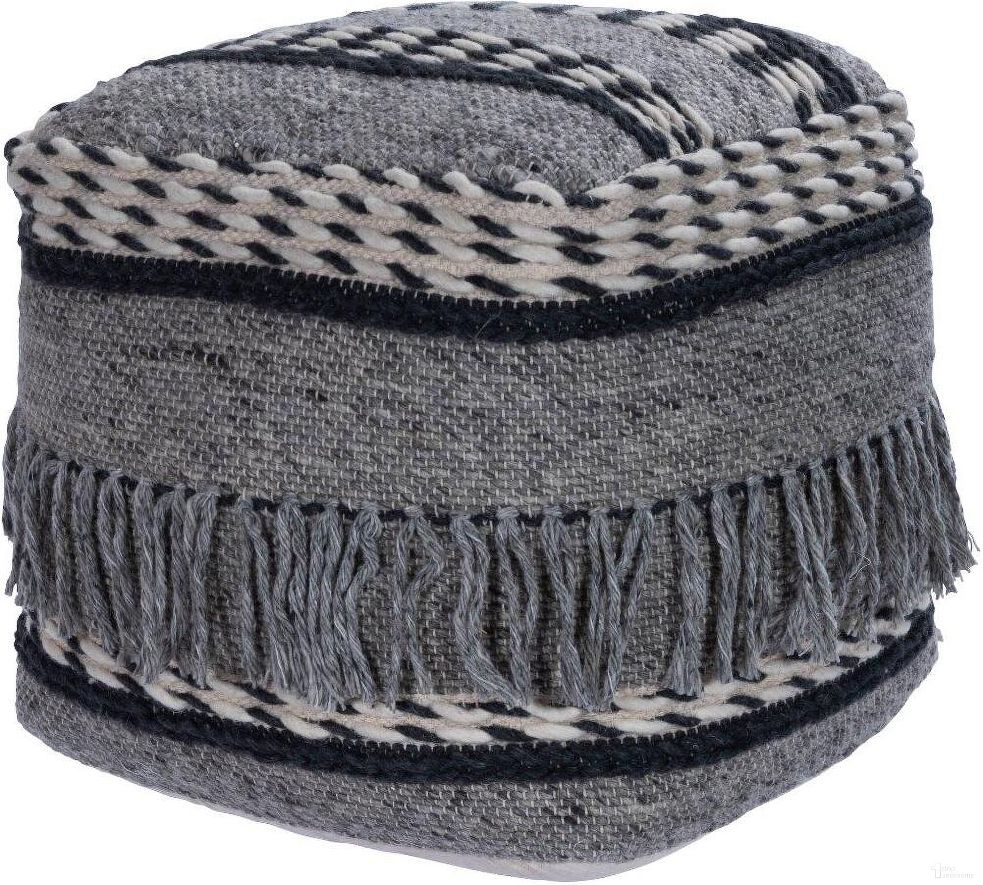 The appearance of Butler Brynn Square Gray Pouffe designed by Butler Specialty Company in the transitional interior design. This gray piece of furniture was selected by 1StopBedrooms from Loft Collection to add a touch of cosiness and style into your home. Sku: 5396266. Material: Cotton.