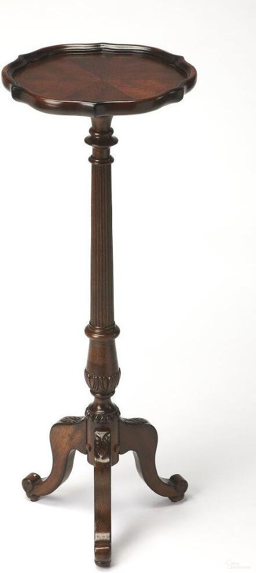The appearance of Butler Chatsworth Plantation Cherry Pedestal Plant Stand designed by Butler Specialty Company in the traditional interior design. This cherry piece of furniture was selected by 1StopBedrooms from Plantation Collection to add a touch of cosiness and style into your home. Sku: 1931024. Material: Wood.