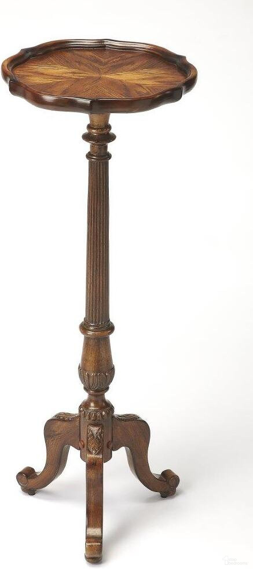 The appearance of Butler Chatsworth Vintage Oak Pedestal Plant Stand designed by Butler Specialty Company in the traditional interior design. This brown piece of furniture was selected by 1StopBedrooms from Masterpiece Collection to add a touch of cosiness and style into your home. Sku: 1931001. Material: Wood.