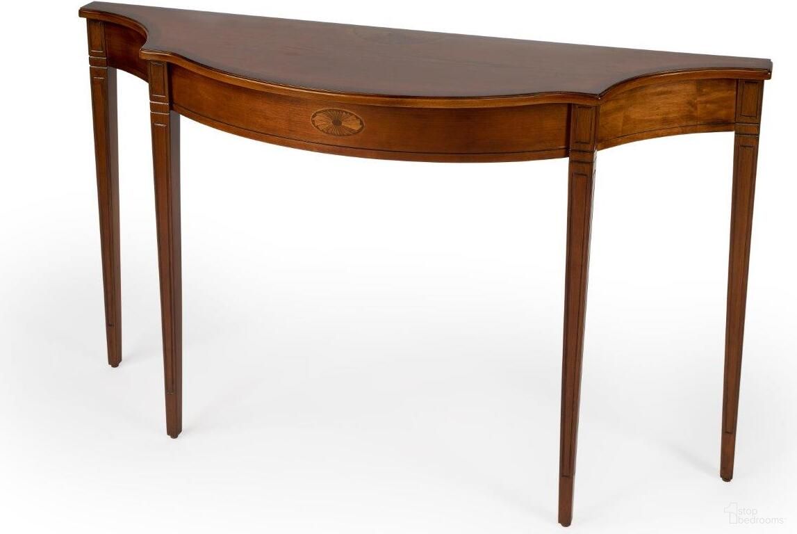 The appearance of Butler Chester Olive Ash Burl Console Table 3757101 designed by Butler Specialty Company in the traditional interior design. This brown piece of furniture was selected by 1StopBedrooms from Plantation Collection to add a touch of cosiness and style into your home. Sku: 3757101. Material: Rubberwood.