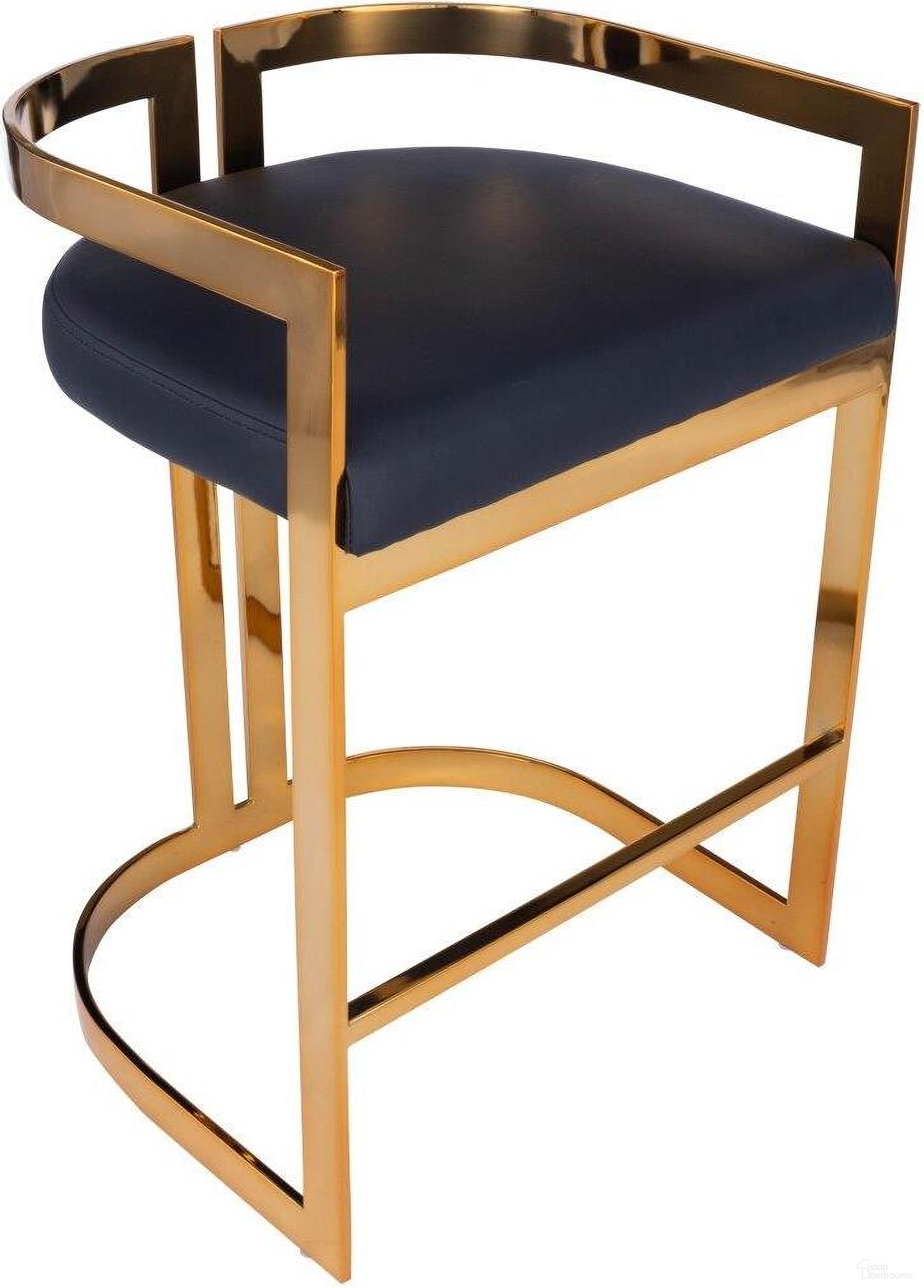 The appearance of Butler Clarence Gold and Black Faux Leather Counter Stool designed by Butler Specialty Company in the modern / contemporary interior design. This black piece of furniture was selected by 1StopBedrooms from Loft Collection to add a touch of cosiness and style into your home. Sku: 5377034. Material: Iron.