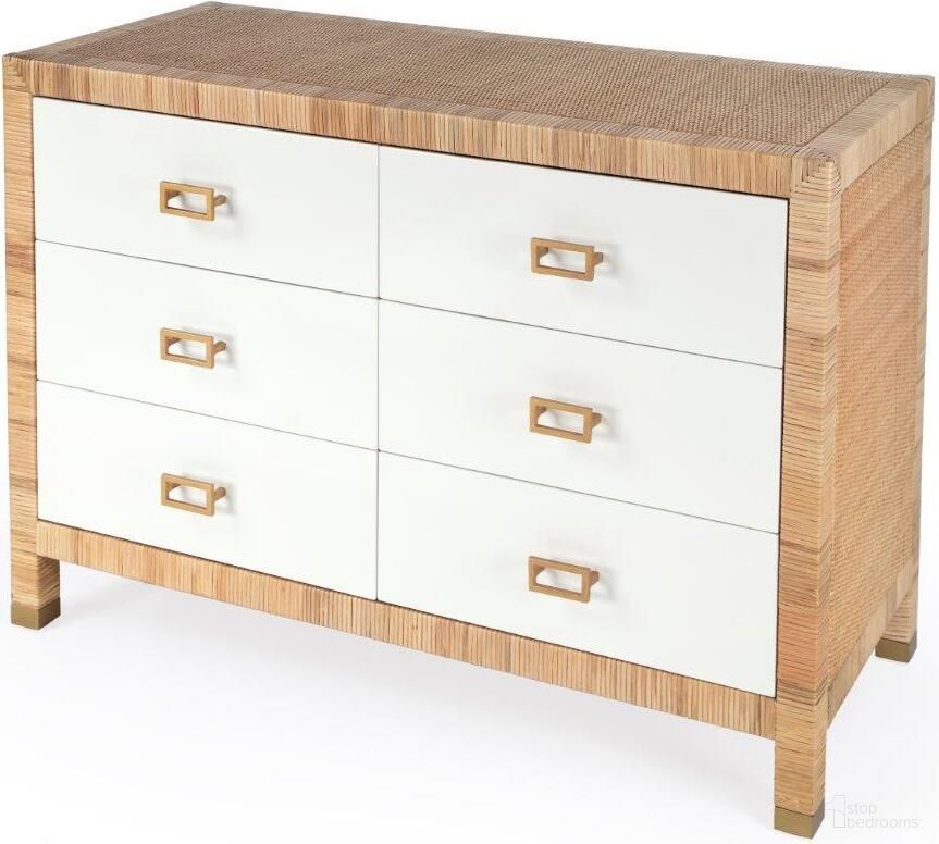 The appearance of Butler Corfu 6 Drawer Natural Raffia Double Dresser designed by Butler Specialty Company in the modern / contemporary interior design. This natural and white piece of furniture was selected by 1StopBedrooms from Corfu Collection to add a touch of cosiness and style into your home. Sku: 5606350. Material: Plywood.