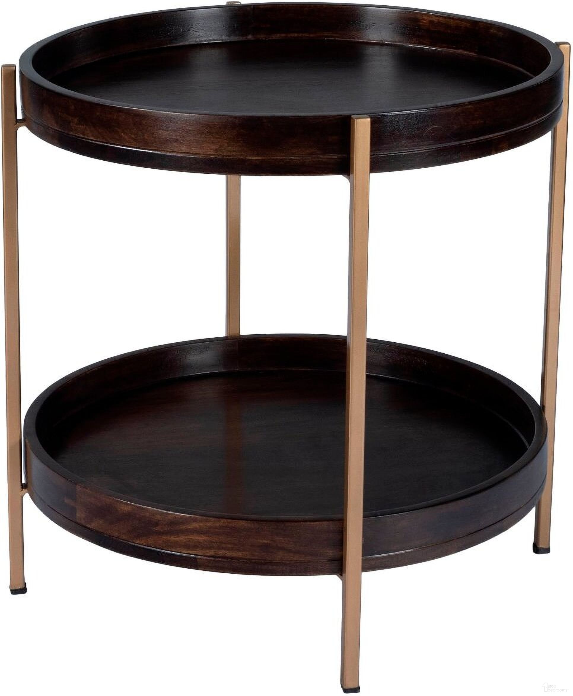 The appearance of Butler Damirra Wood and Metal Accent Table designed by Butler Specialty Company in the modern / contemporary interior design. This dark brown piece of furniture  was selected by 1StopBedrooms from Loft Collection to add a touch of cosiness and style into your home. Sku: 5454140. Material: Wood.