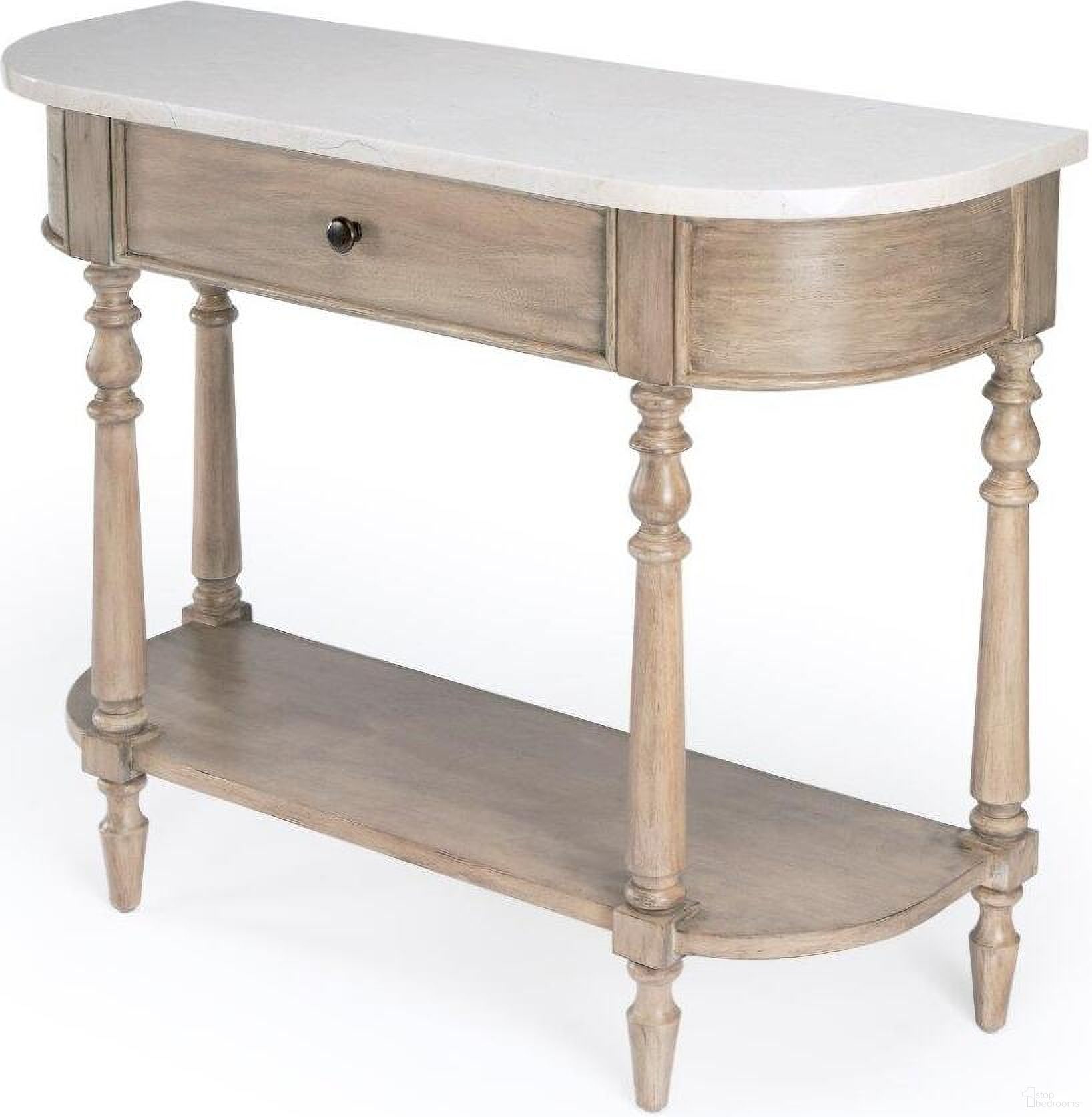 The appearance of Butler Danielle Marble Console Table 5517415 designed by Butler Specialty Company in the transitional interior design. This light brown piece of furniture was selected by 1StopBedrooms from Masterpiece Collection to add a touch of cosiness and style into your home. Sku: 5517415. Material: Marble.