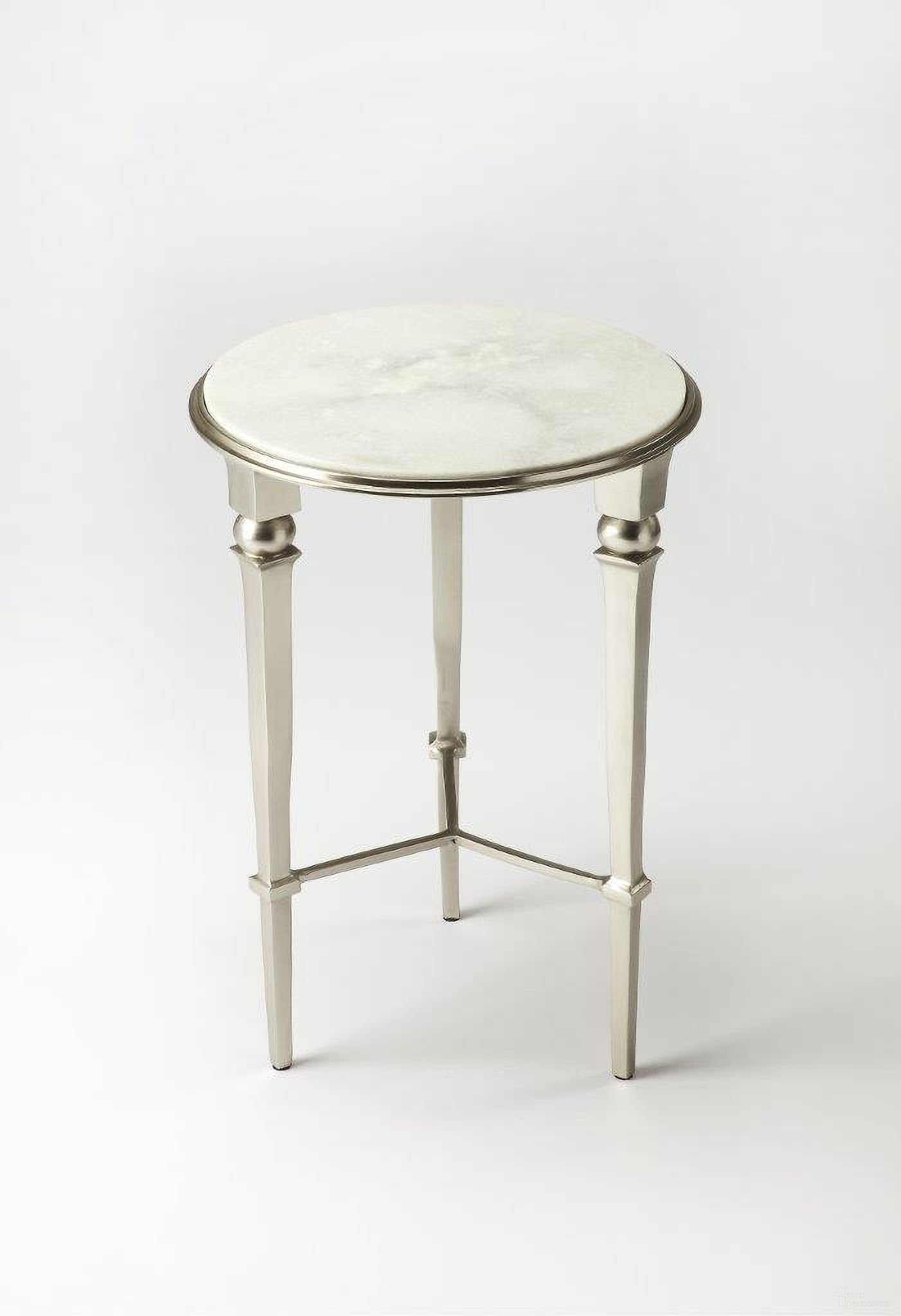 The appearance of Butler Darrieux Marble End Table 3667260 designed by Butler Specialty Company in the modern / contemporary interior design. This silver piece of furniture  was selected by 1StopBedrooms from Modern Expressions Collection to add a touch of cosiness and style into your home. Sku: 3667260. Material: Aluminum.
