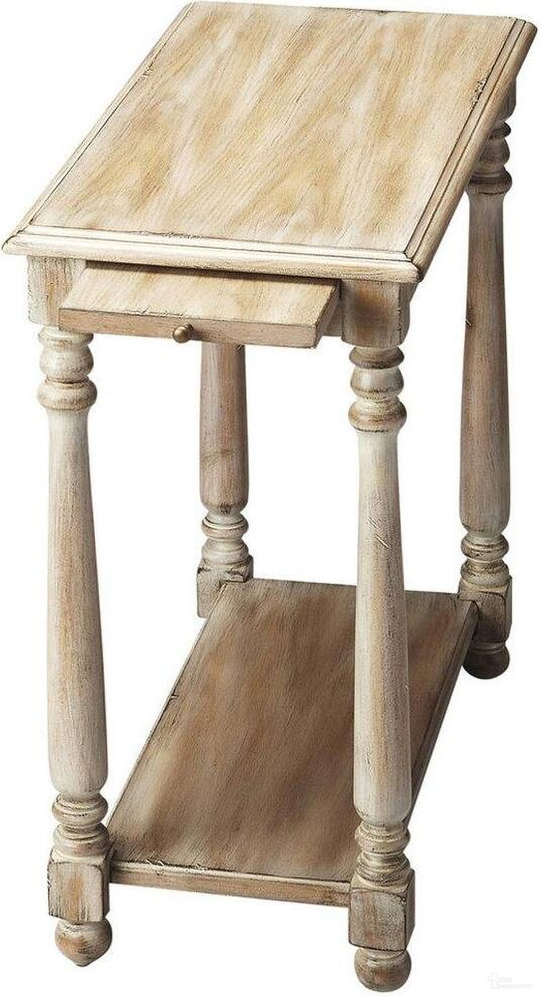 The appearance of Butler Devane Driftwood Chairside Table designed by Butler Specialty Company in the transitional interior design. This gray piece of furniture  was selected by 1StopBedrooms from Masterpiece Collection to add a touch of cosiness and style into your home. Sku: 5017247. Material: Rubberwood.