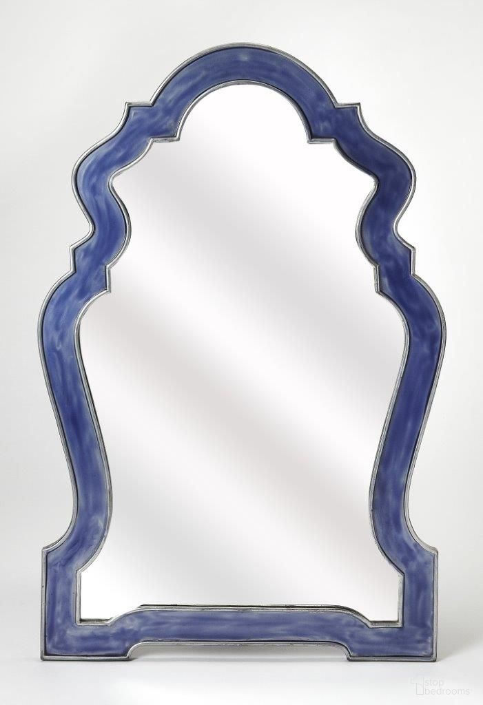 The appearance of Butler Donia Blue Mirror designed by Butler Specialty Company in the transitional interior design. This blue piece of furniture  was selected by 1StopBedrooms from Reflections Collection to add a touch of cosiness and style into your home. Sku: 4481291. Material: Iron.