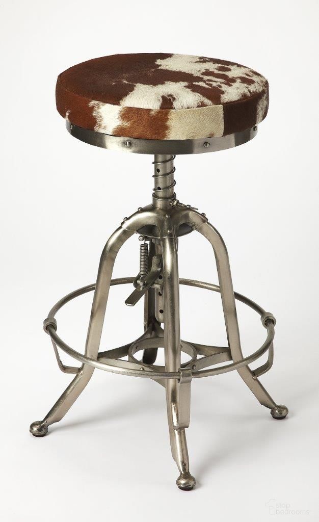 The appearance of Butler Donovan Hair-On-Hide Barstool designed by Butler Specialty Company in the modern / contemporary interior design. This multicolor piece of furniture was selected by 1StopBedrooms from Industrial Chic Collection to add a touch of cosiness and style into your home. Sku: 5240373. Material: Iron.