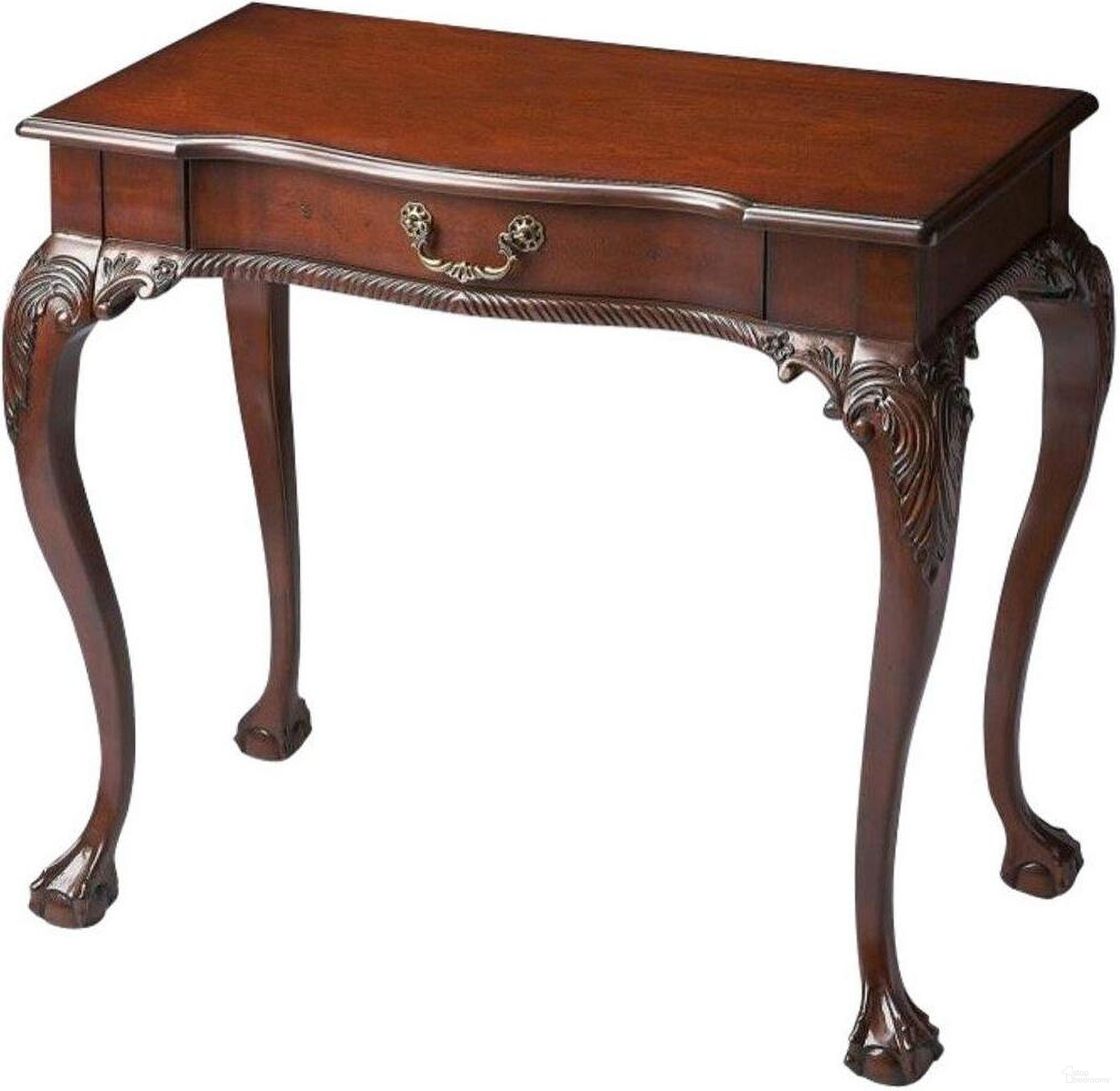The appearance of Butler Dupree Plantation Cherry Writing Desk designed by Butler Specialty Company in the traditional interior design. This dark brown piece of furniture  was selected by 1StopBedrooms from Plantation Collection to add a touch of cosiness and style into your home. Sku: 6042024. Material: Rubberwood.